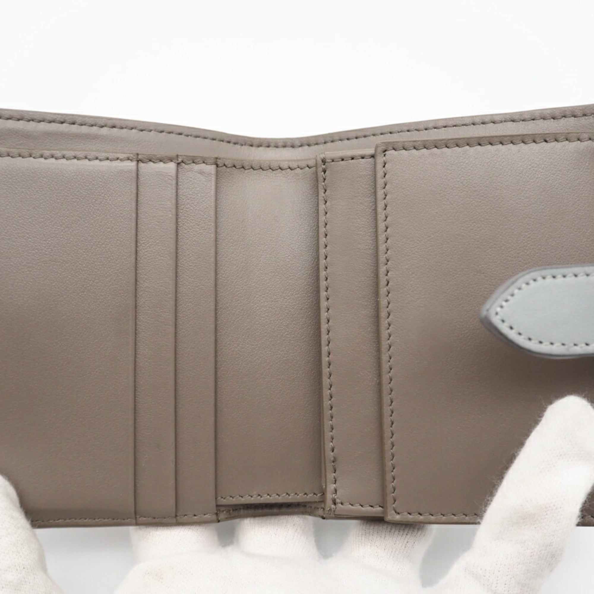 Celine Beige Blue Leather Wallet (Bi-Fold) (Pre-Owned)