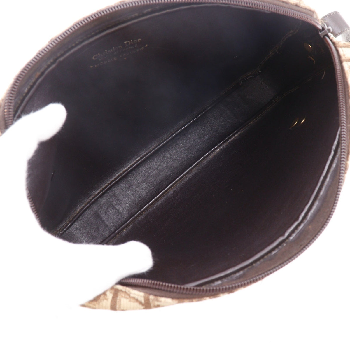 Christian Dior Trotter Brown Canvas Shoulder Bag (Pre-Owned)