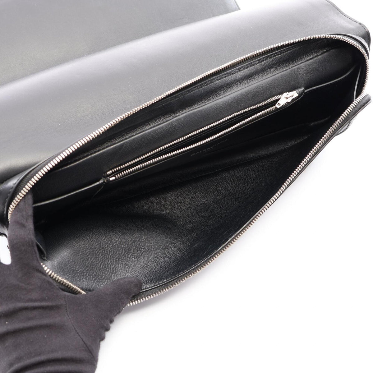 Balenciaga Black Leather Handbag Shoulder Bag (Pre-Owned)