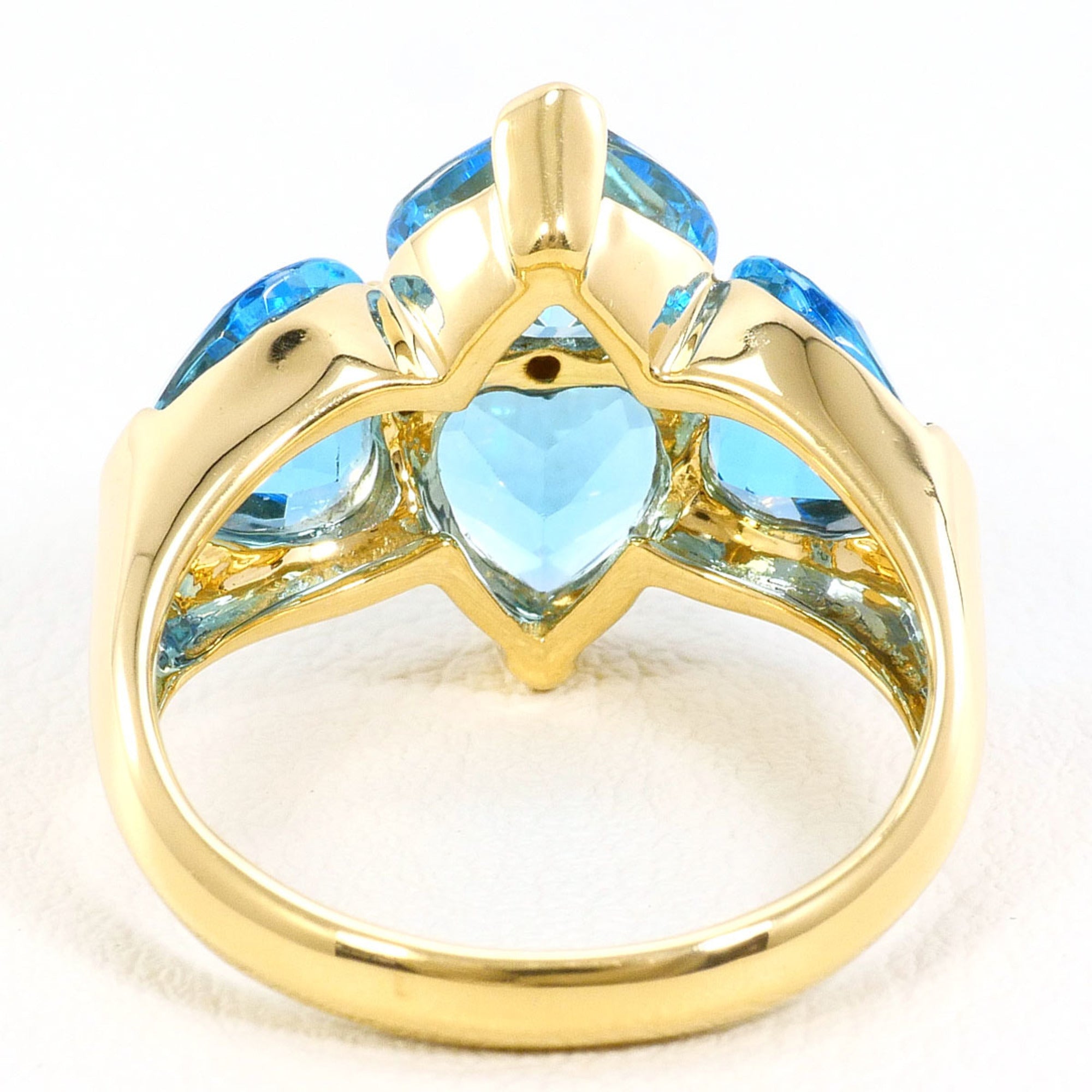 Unbranded Blue Yellow Gold Yellow Gold (18K) Band Ring (Pre-Owned)