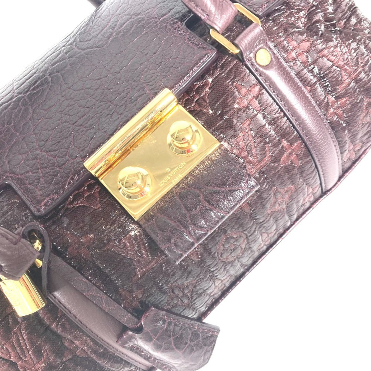 Louis Vuitton Purple Coated Canvas Leather Handbag Tote Bag (Pre-Owned)