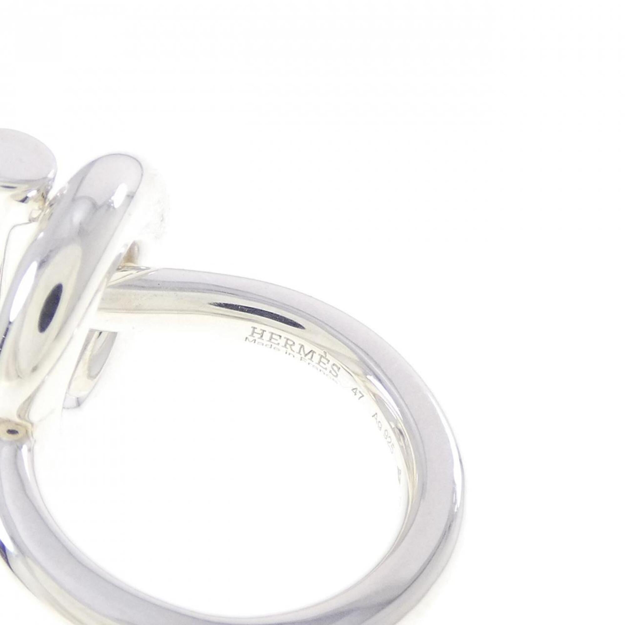 Hermes Silver Silver 925 Band Ring (Pre-Owned)