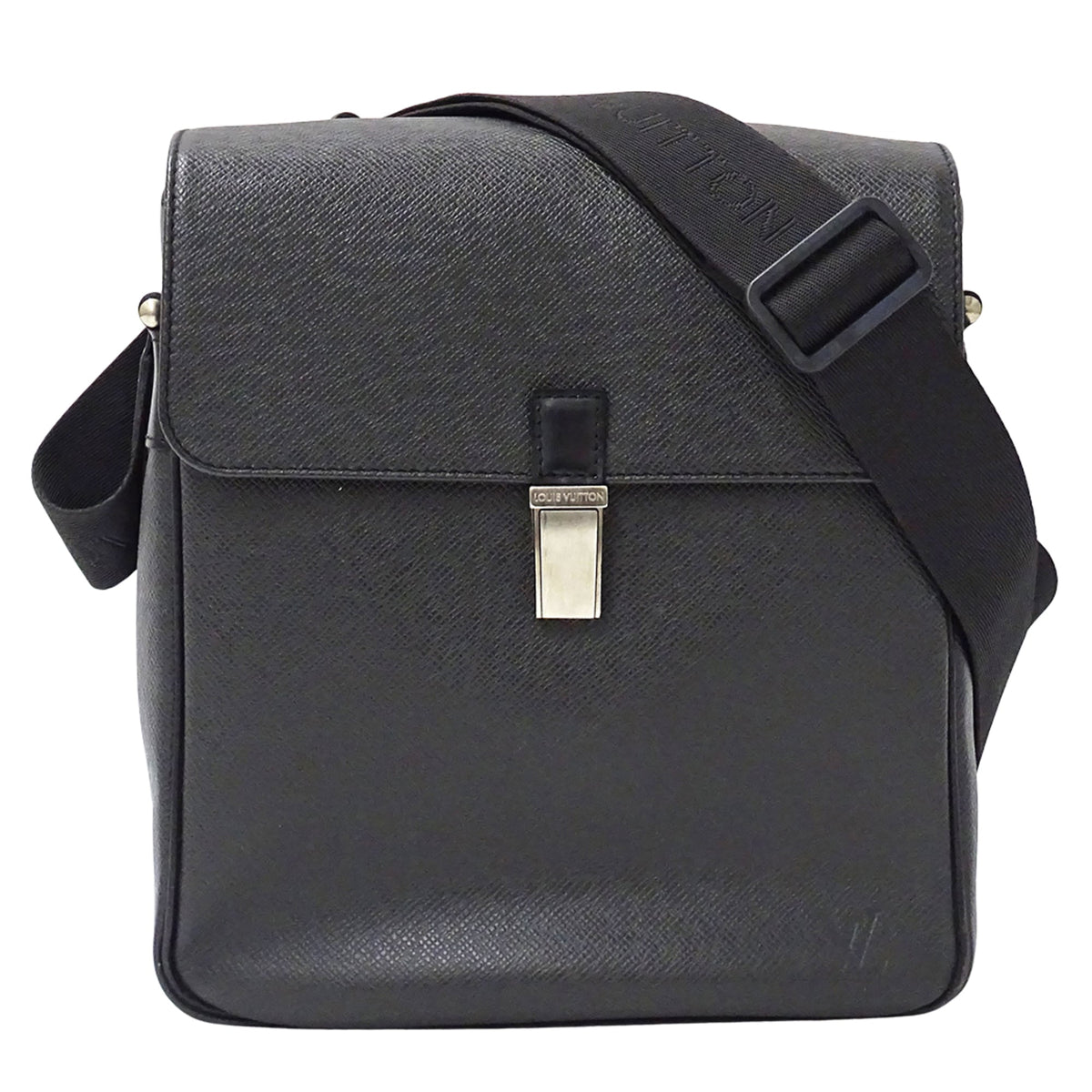 Louis Vuitton Ardoise Black Taiga Leather Handbag Shoulder Bag (Pre-Owned)