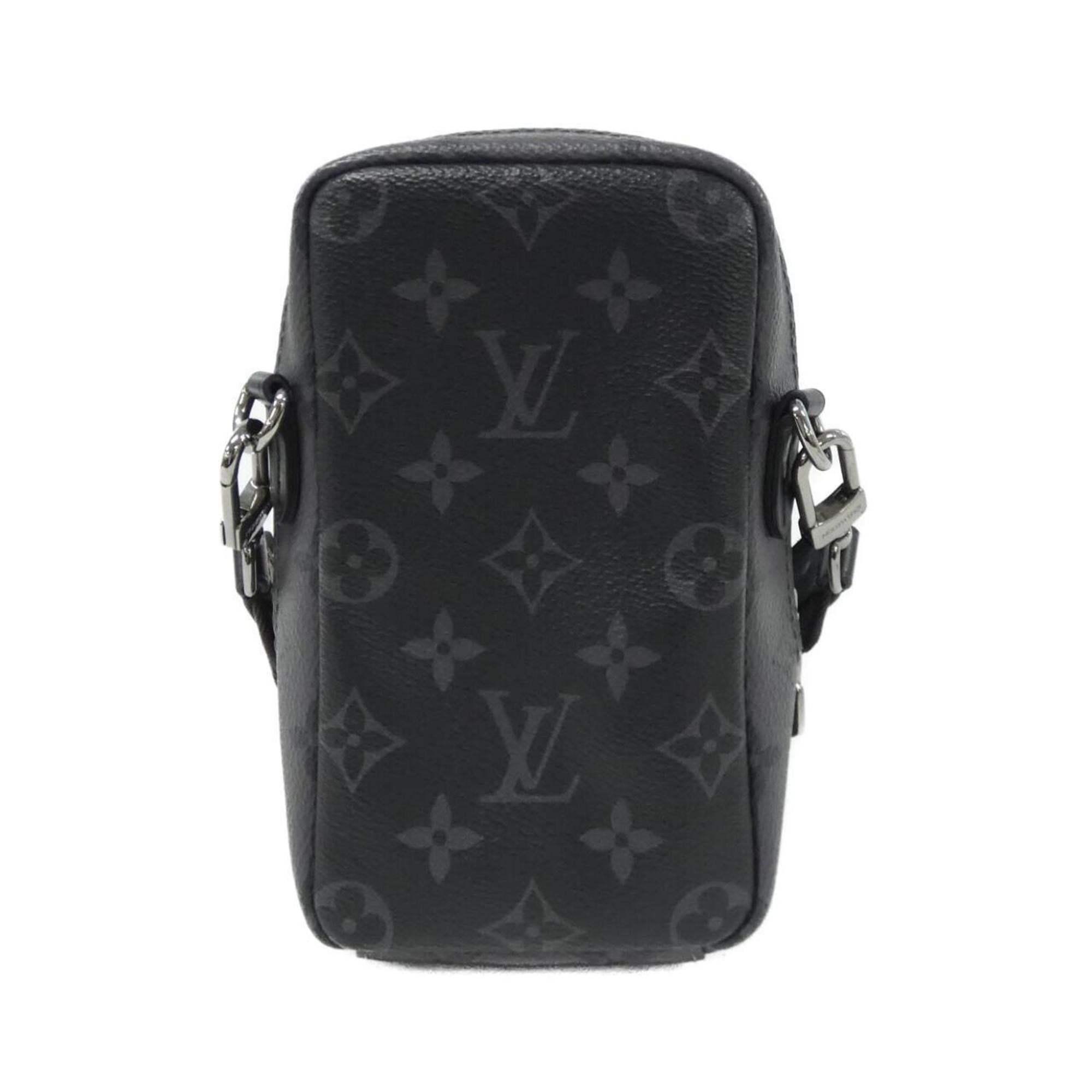Louis Vuitton Black Coated Canvas Handbag Pouch Shoulder Bag (Pre-Owned)