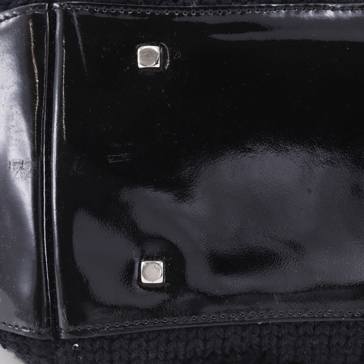 Salvatore Ferragamo Gancini Black Wool Tote Bag (Pre-Owned)