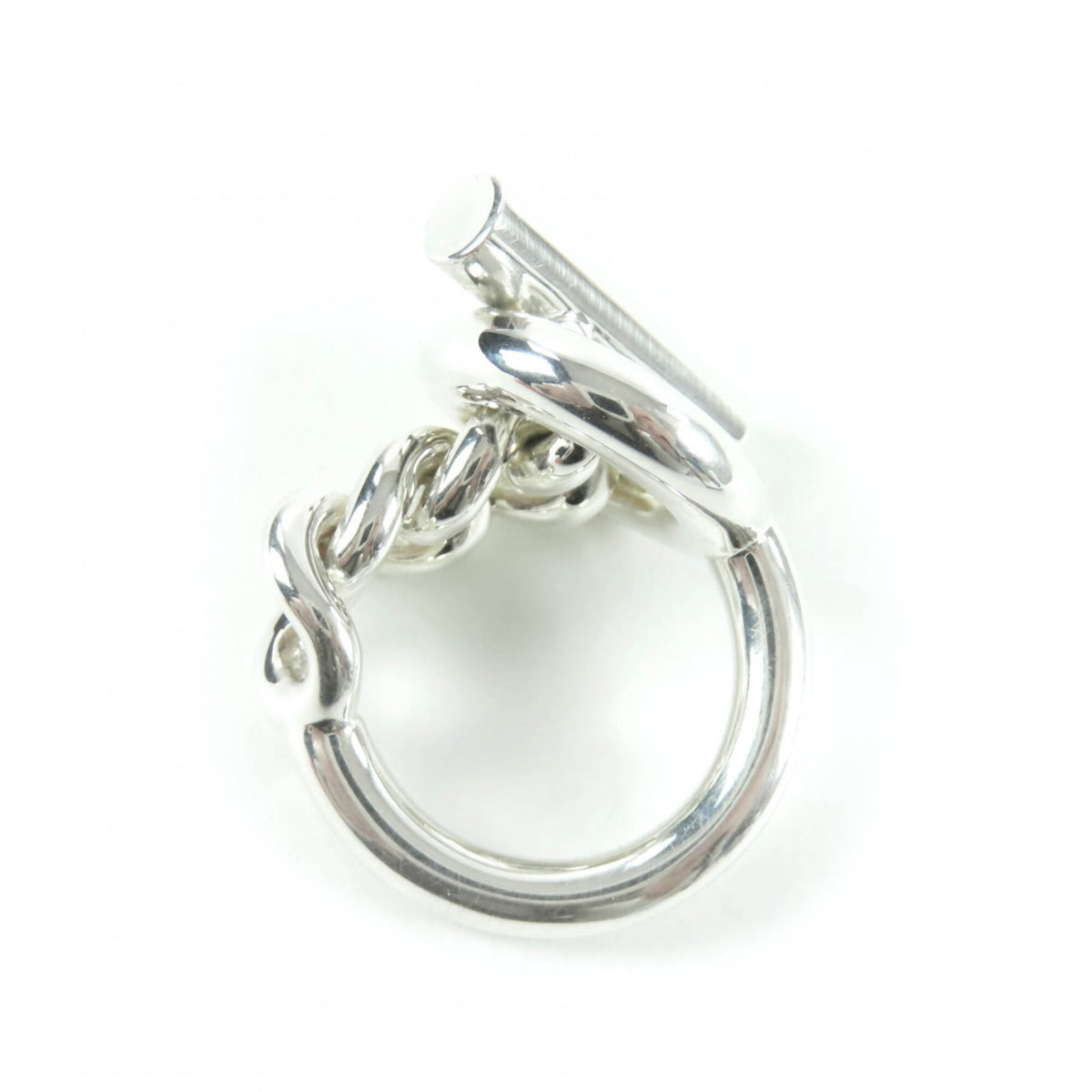 Hermes Silver Silver 925 Band Ring (Pre-Owned)