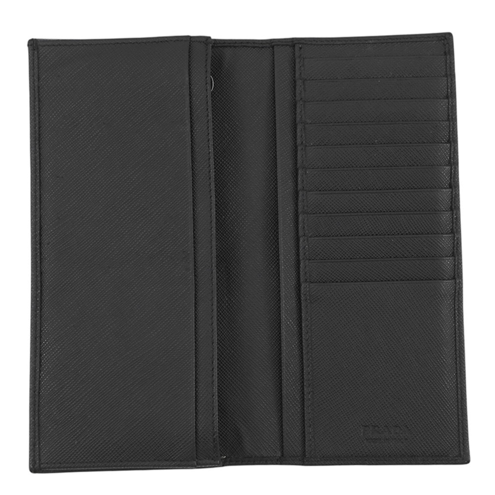 Prada Black Saffiano Leather Long Wallet (Bi-Fold) (Pre-Owned)