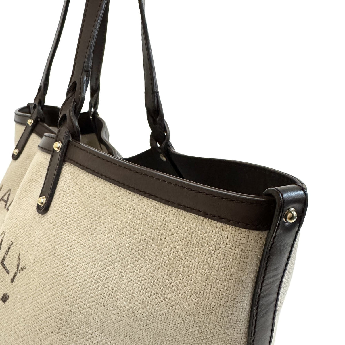 Gucci Brown Canvas Leather Tote Bag (Pre-Owned)