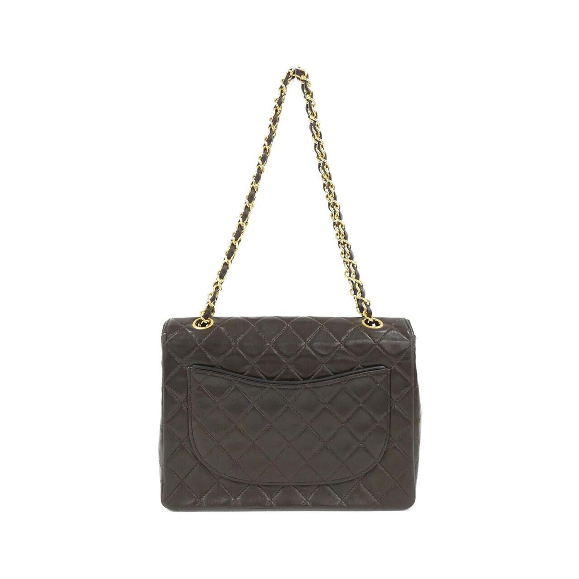 Chanel Black Brown Leather Shoulder Bag (Pre-Owned)