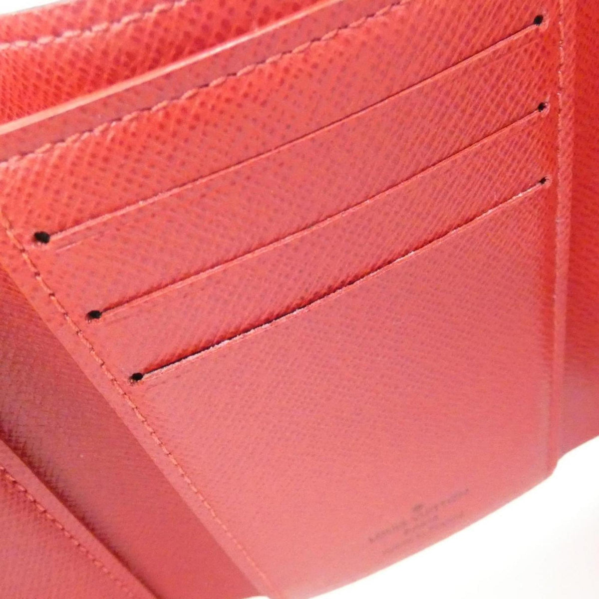 Louis Vuitton Ebene Rouge Coated Canvas Wallet (Tri-Fold) (Pre-Owned)