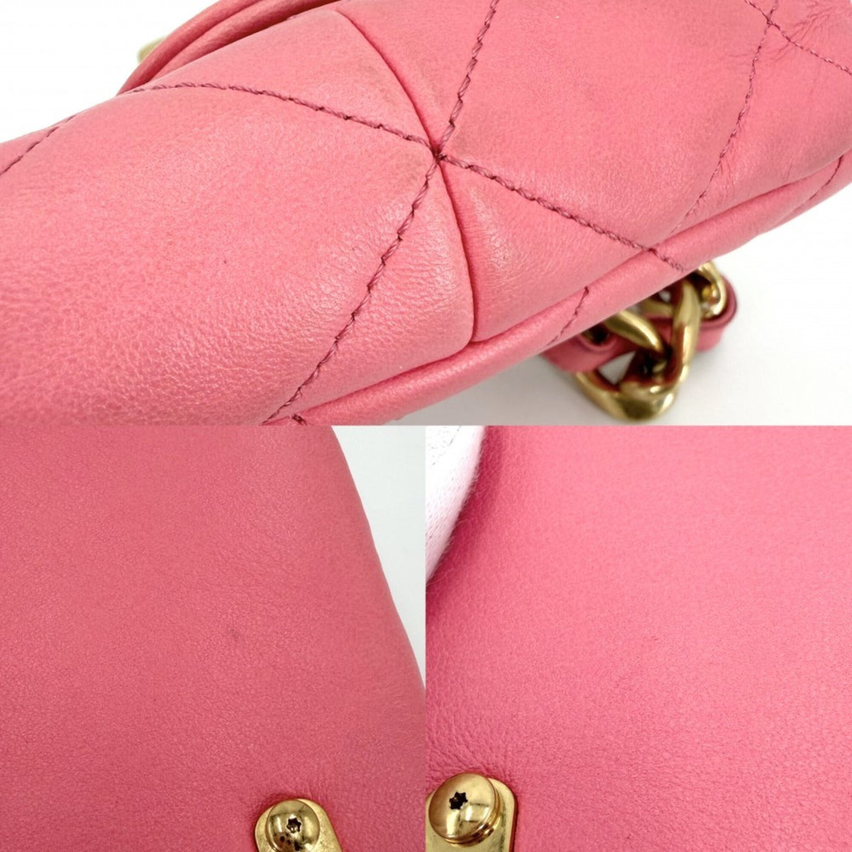 Chanel Pink Leather Shoulder Bag (Pre-Owned)