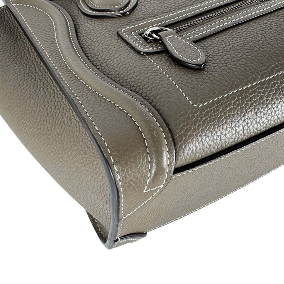 Celine Grayish Leather Handbag Shoulder Bag (Pre-Owned)