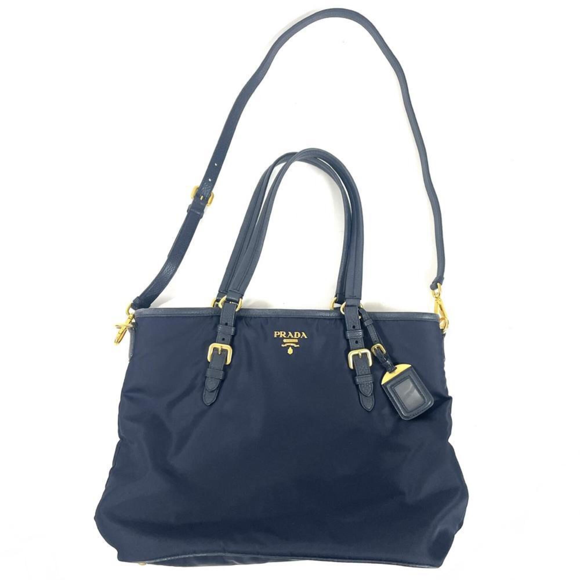 Prada Navy Nylon Tote Bag (Pre-Owned)