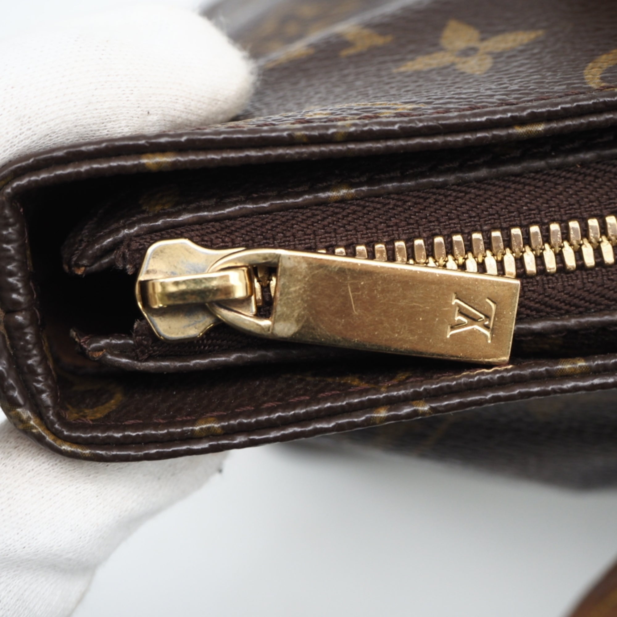 Louis Vuitton Monogram Brown Coated Canvas Leather Handbag (Pre-Owned)