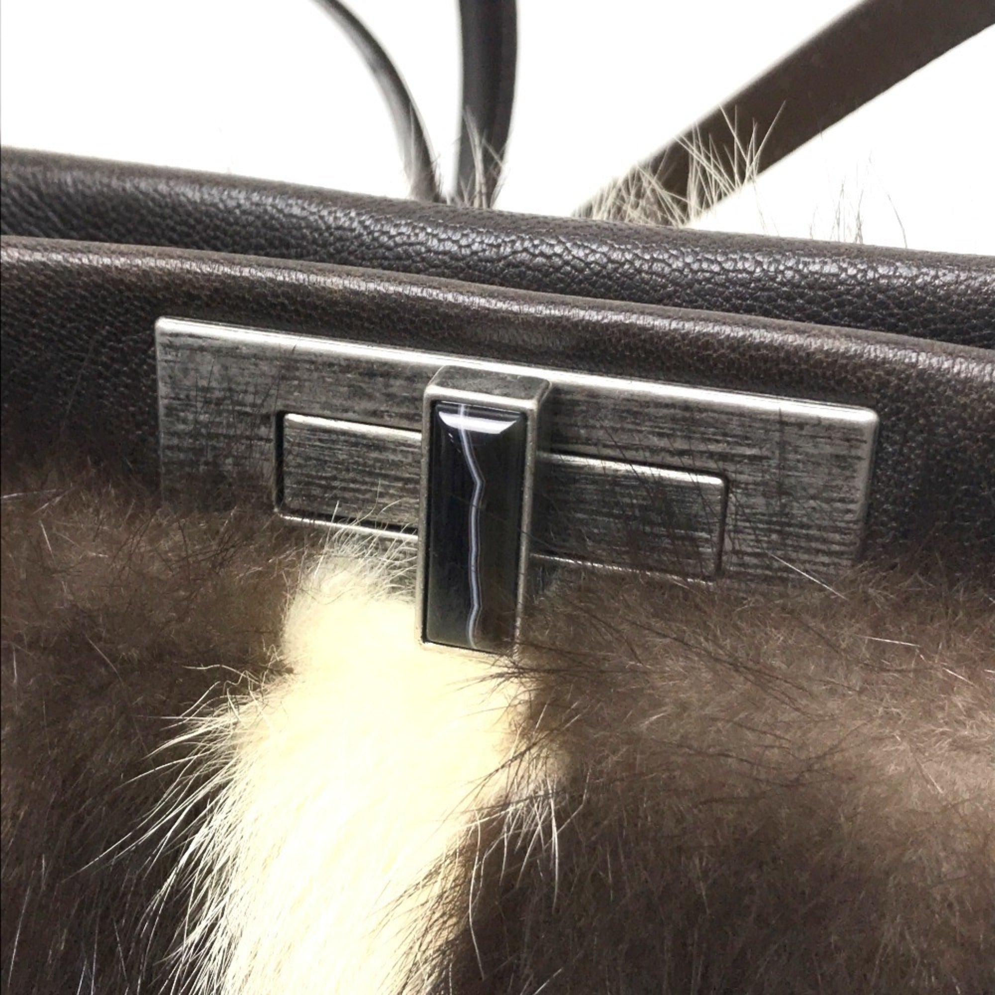 Fendi Dark Brown Fur Shoulder Bag (Pre-Owned)