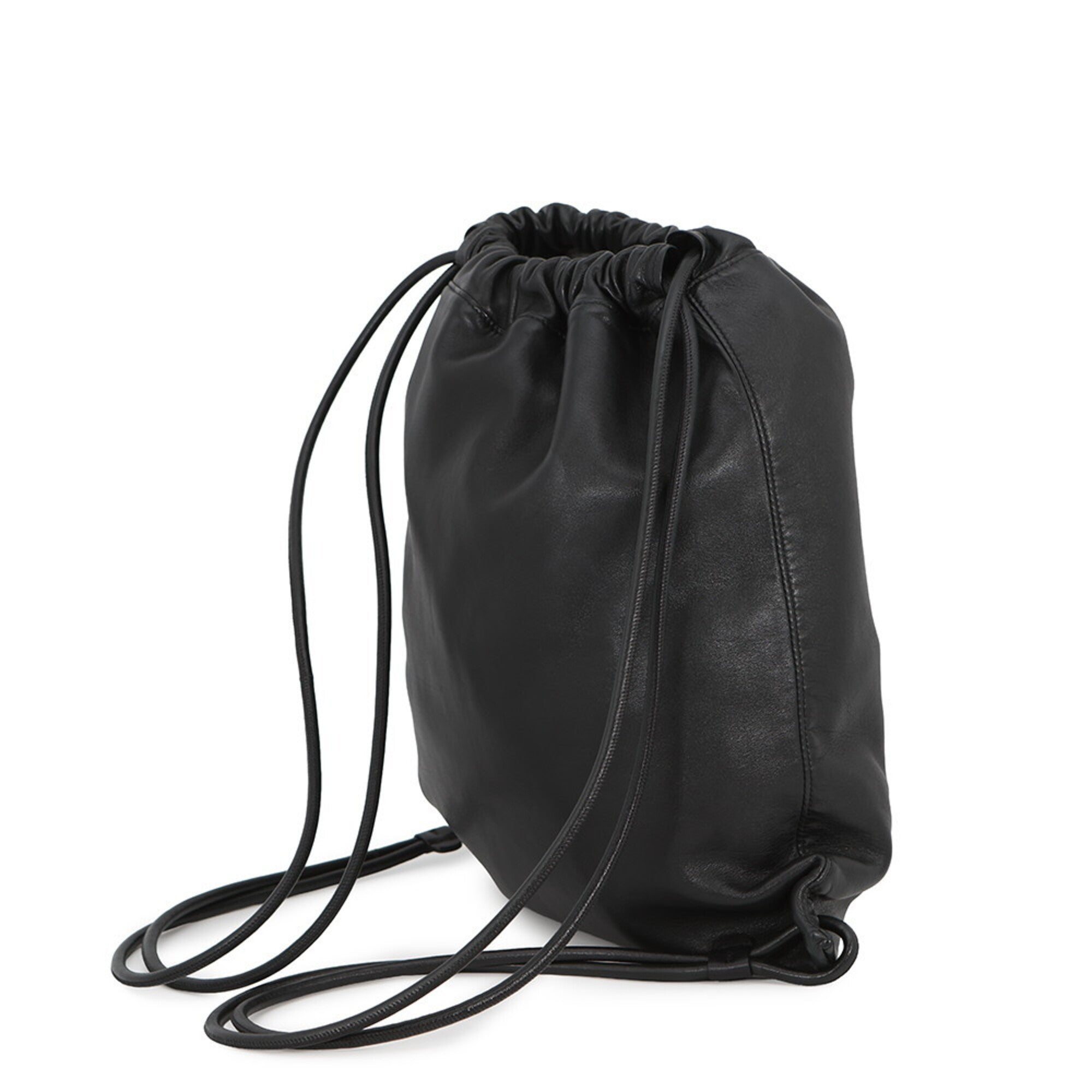 Yves Saint Laurent Black Leather Backpack Handbag Pouch (Pre-Owned)