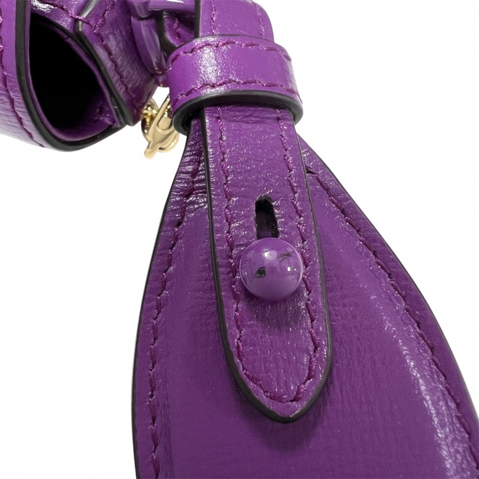 Gucci Purple Leather Handbag Shoulder Bag (Pre-Owned)