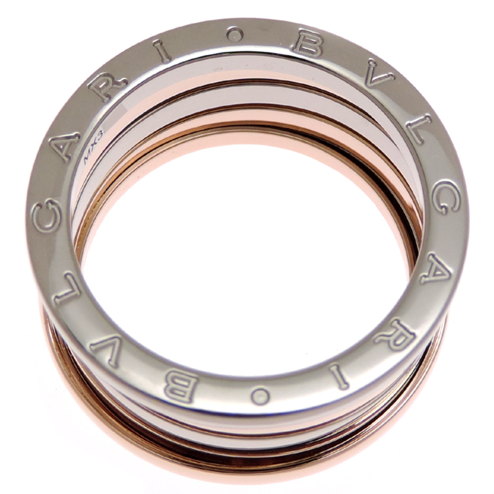Bvlgari Pink Gold (18K) White Gold (18K) Band Ring (Pre-Owned)