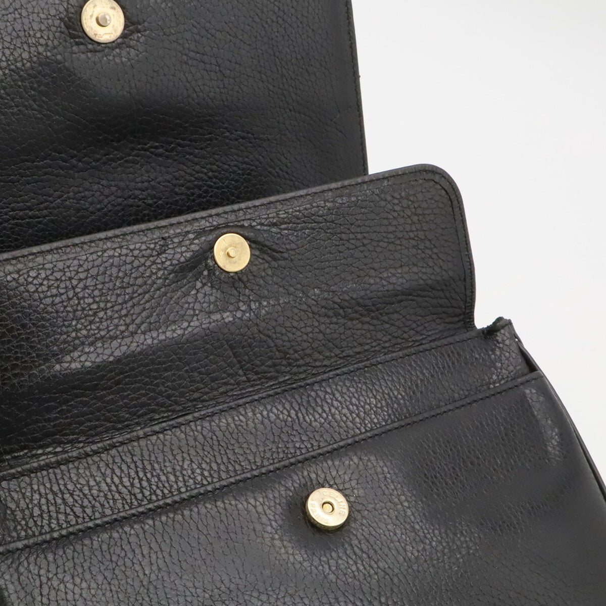 Celine Macadam Black Leather Shoulder Bag (Pre-Owned)