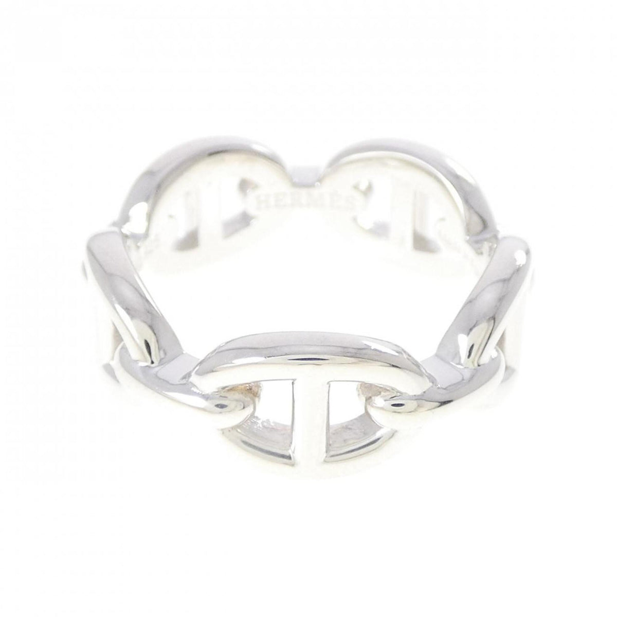 Hermes Silver 925 Band Ring (Pre-Owned)