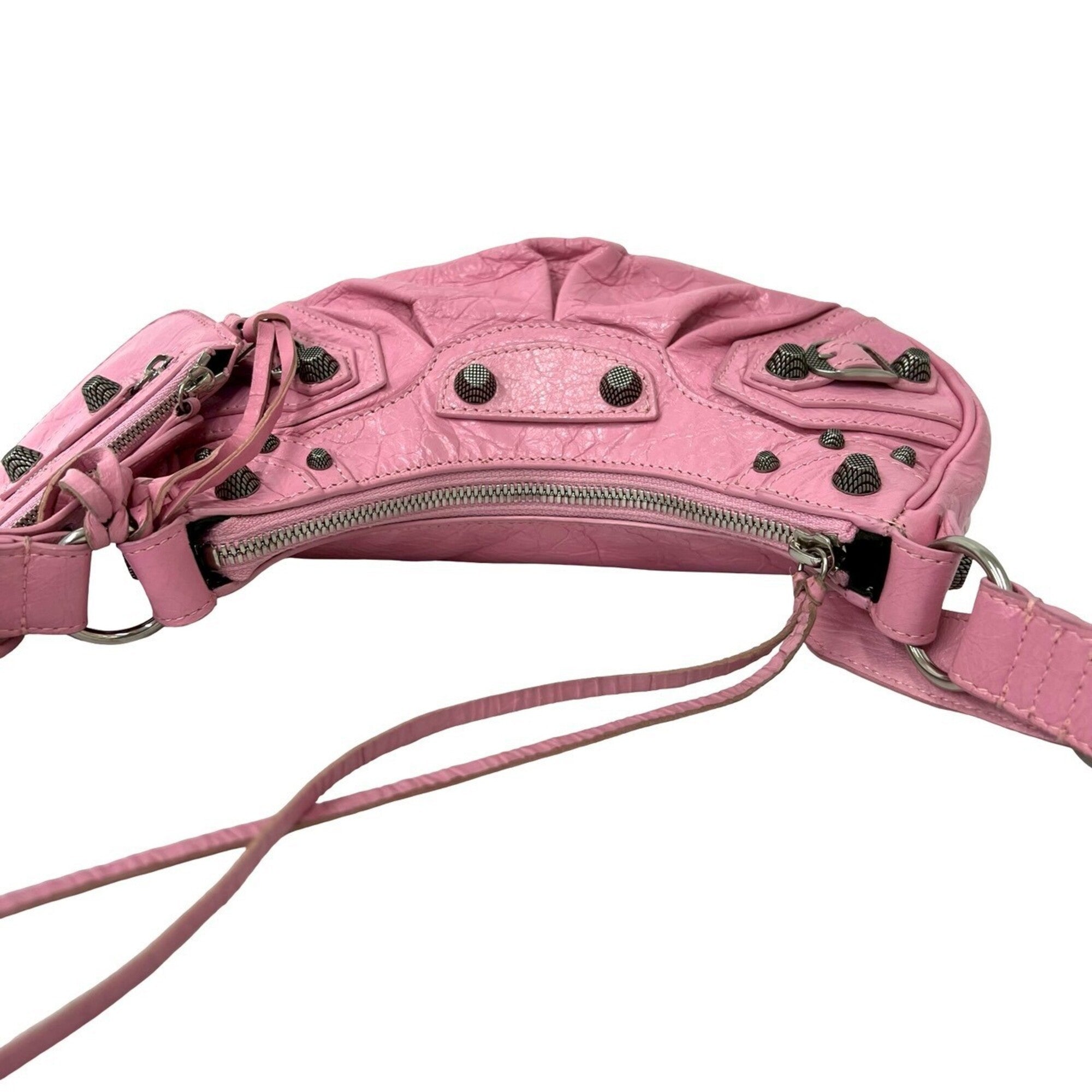 Balenciaga Pink Leather Pochette Shoulder Bag (Pre-Owned)