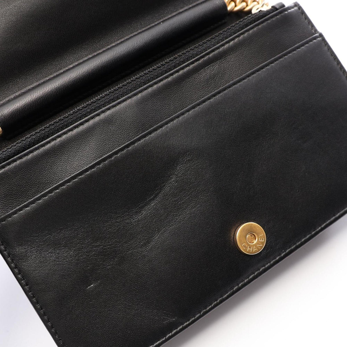 Chanel Black Leather Handbag Shoulder Bag (Pre-Owned)