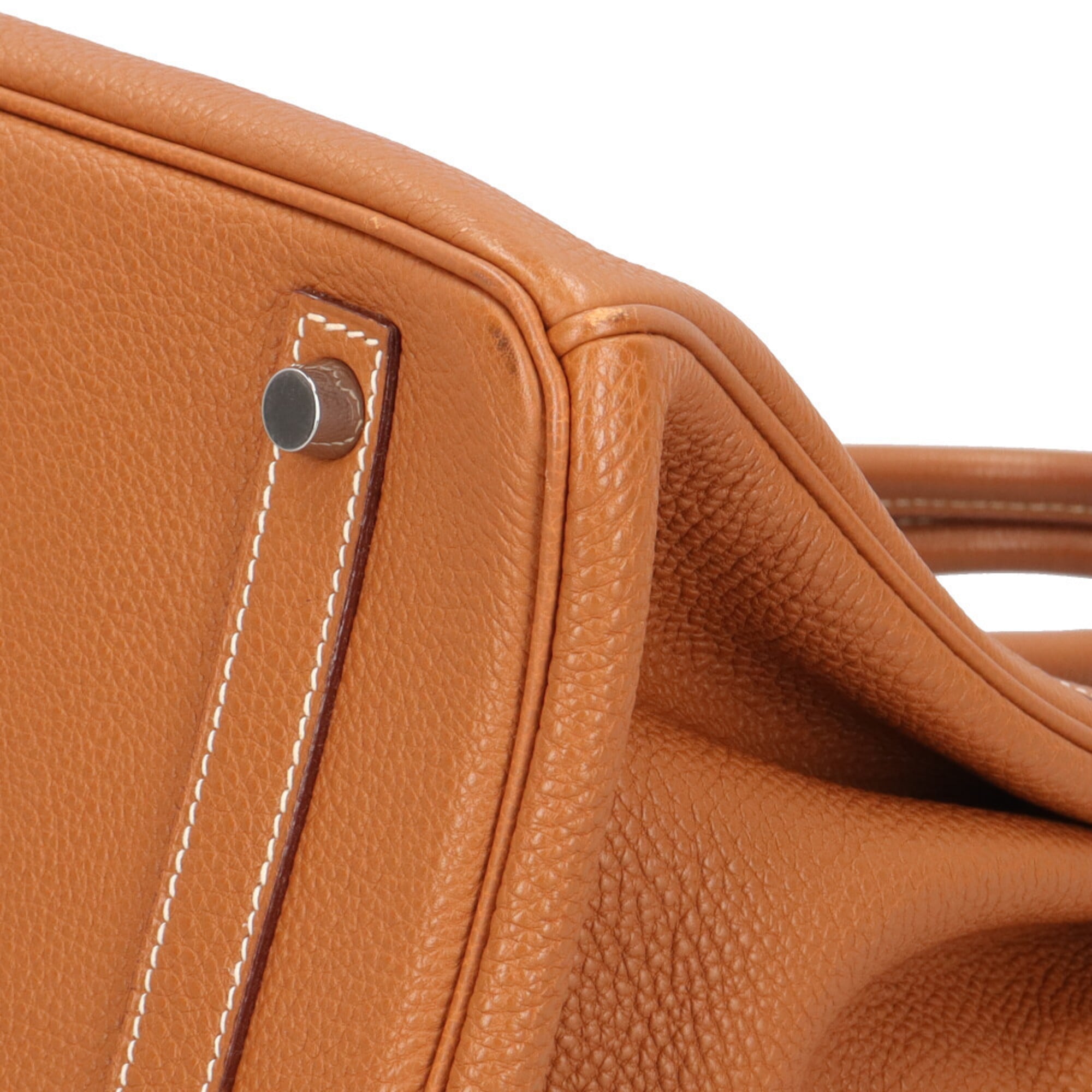 Hermes Brown Gold Togo Leather Handbag (Pre-Owned)