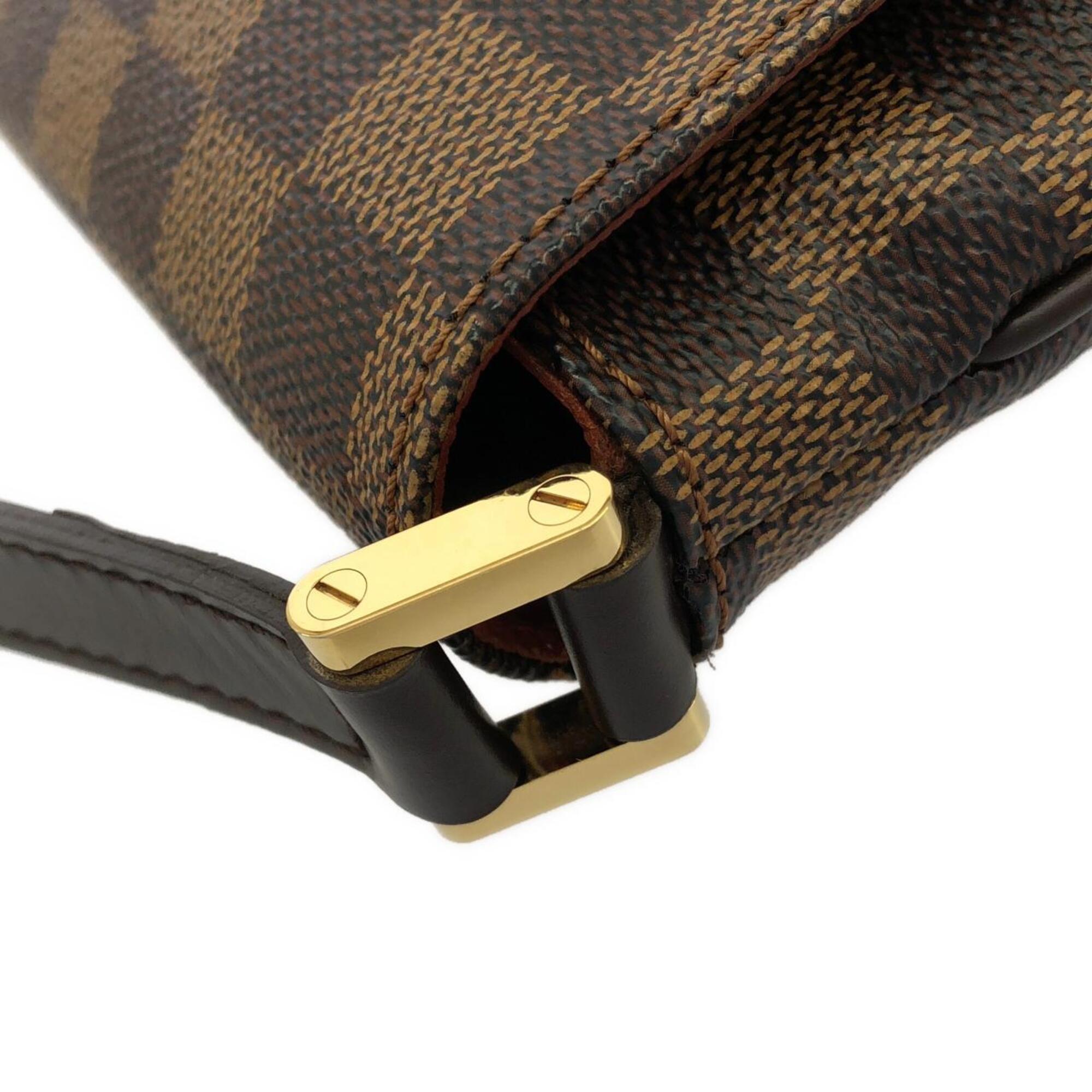 Louis Vuitton Damier Damier Canvas Ebene Leather Shoulder Bag (Pre-Owned)