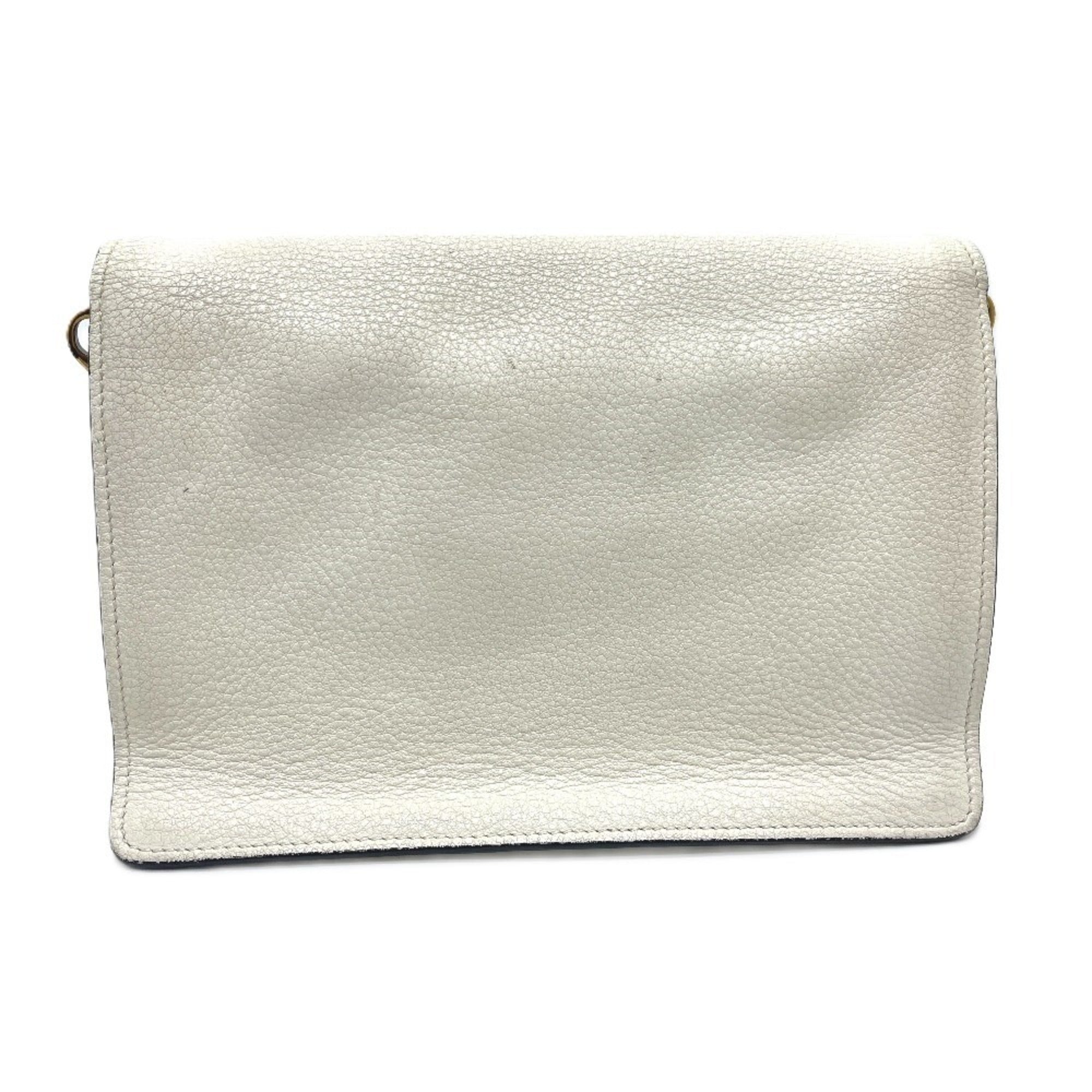 Prada White Leather Handbag Shoulder Bag (Pre-Owned)