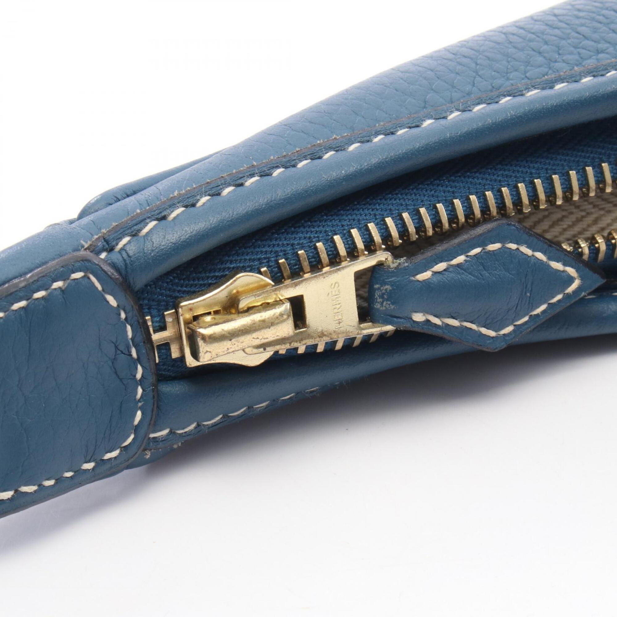 Hermes Blue Togo Leather Handbag Shoulder Bag (Pre-Owned)
