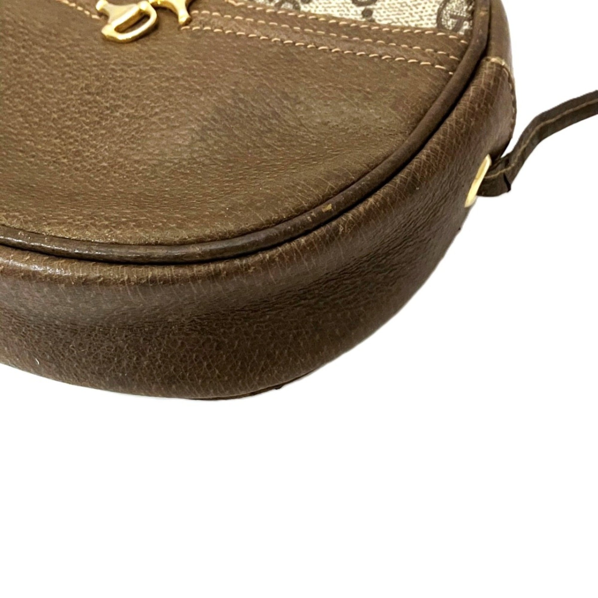 Gucci Horsebit Brown Pvc Leather Shoulder Bag (Pre-Owned)