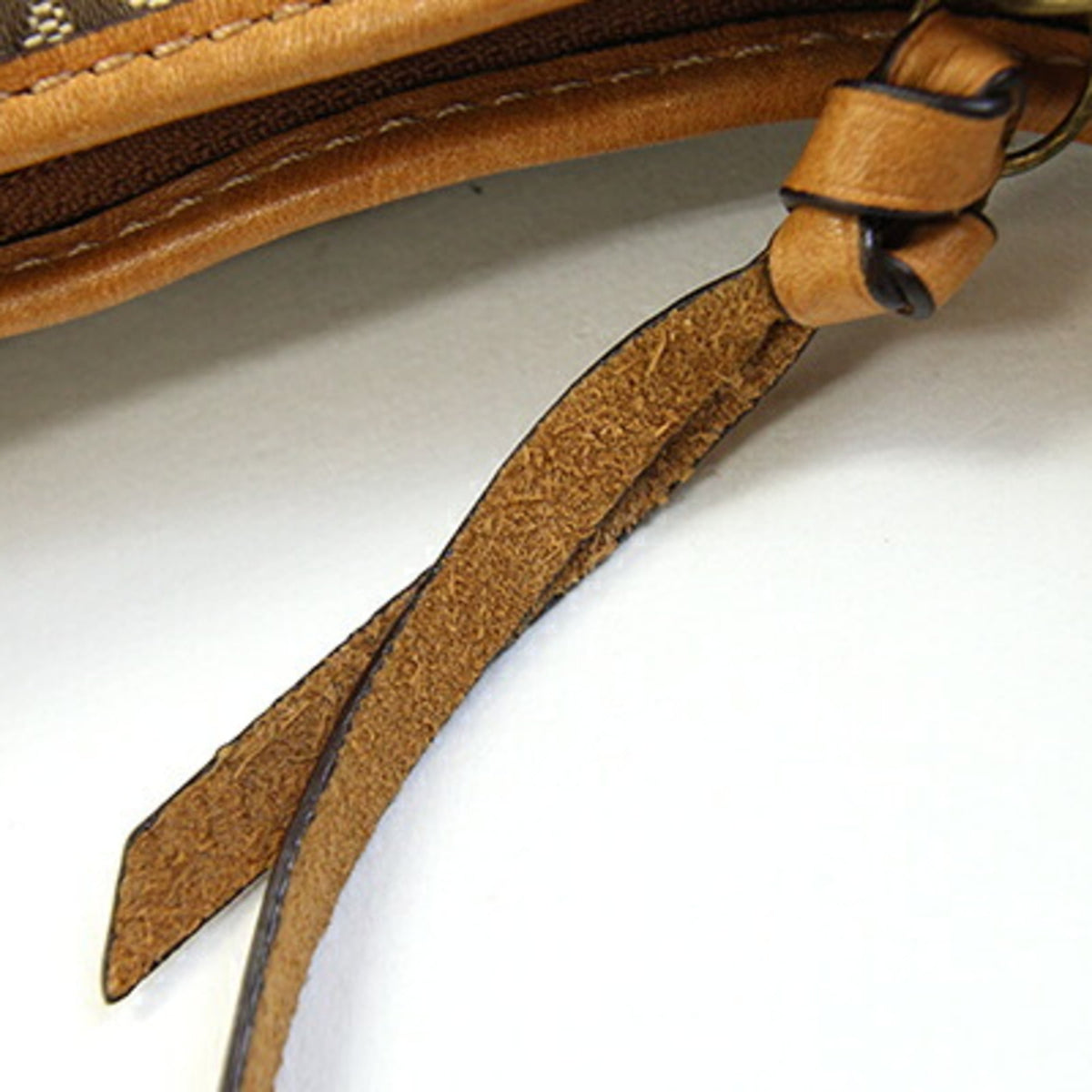 Coach Signature Beige Beige Brown Light Brown Canvas Leather Handbag Shoulder Bag (Pre-Owned)
