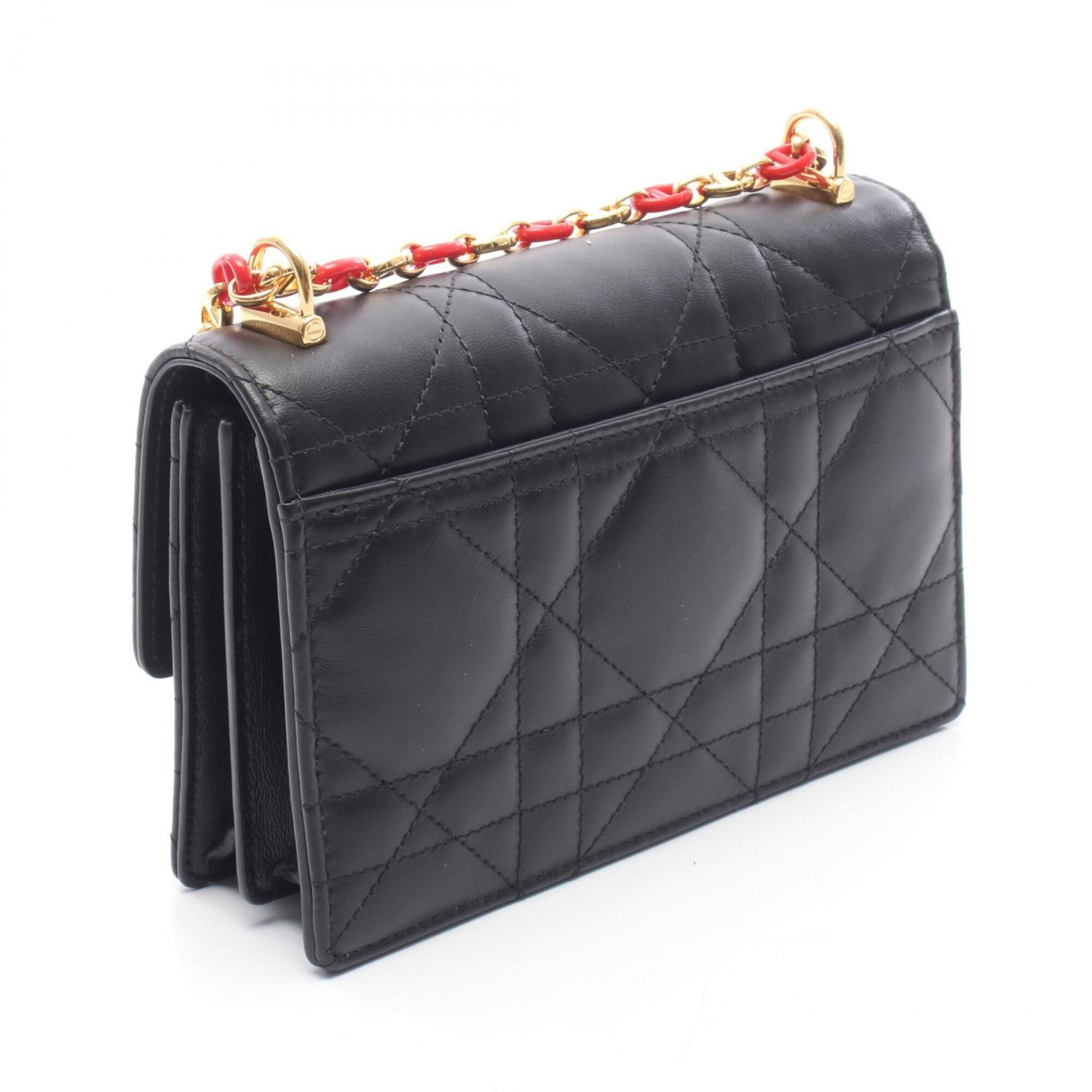 Christian Dior Black Leather Handbag Shoulder Bag (Pre-Owned)