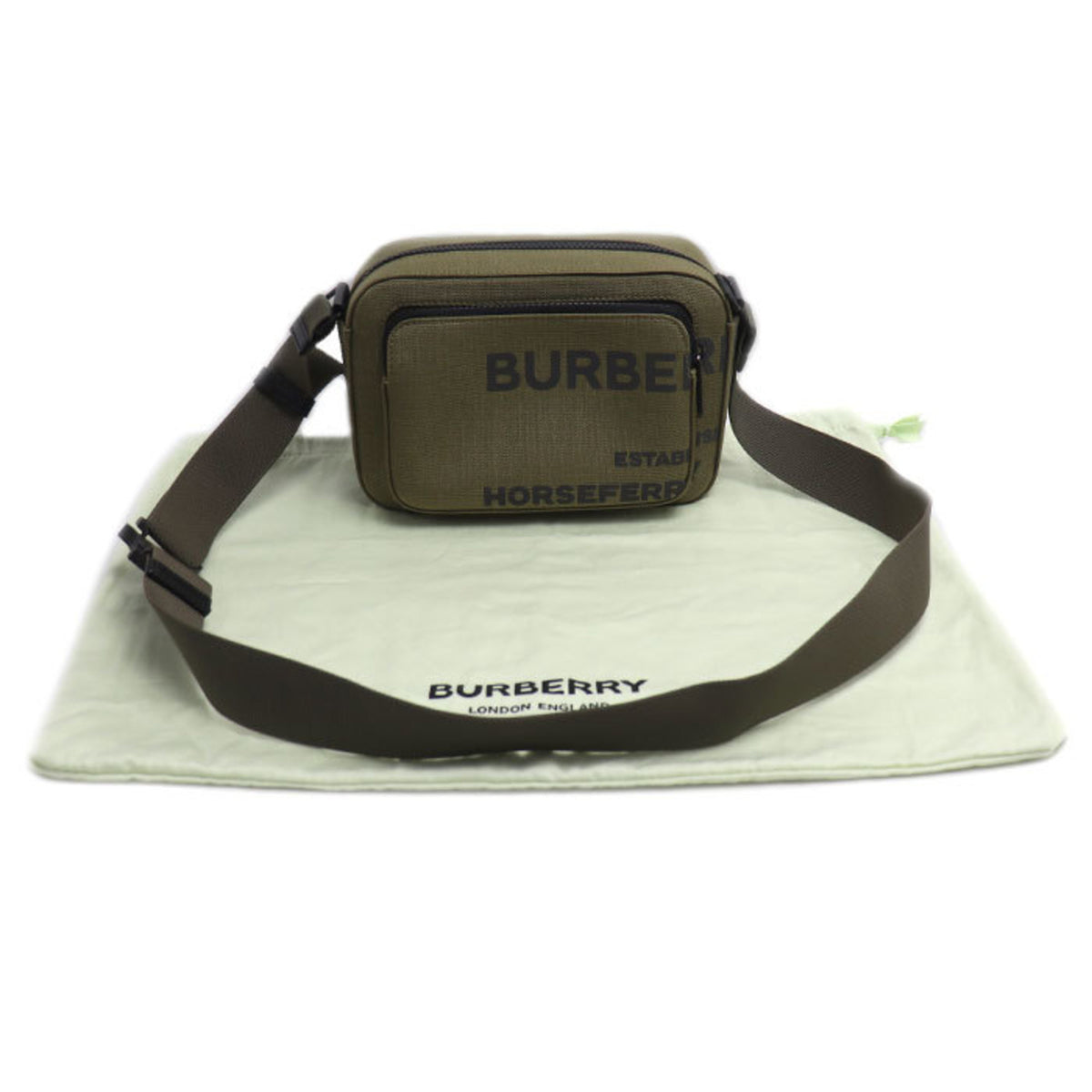 Burberry Khaki Canvas Shoulder Bag (Pre-Owned)