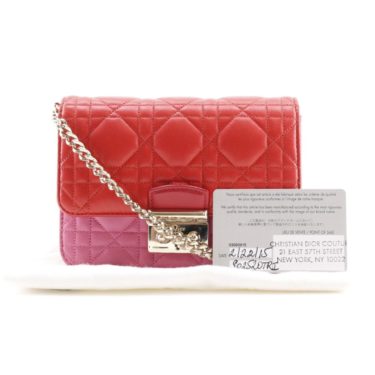 Christian Dior Pink Red Color Leather Shoulder Bag (Pre-Owned)