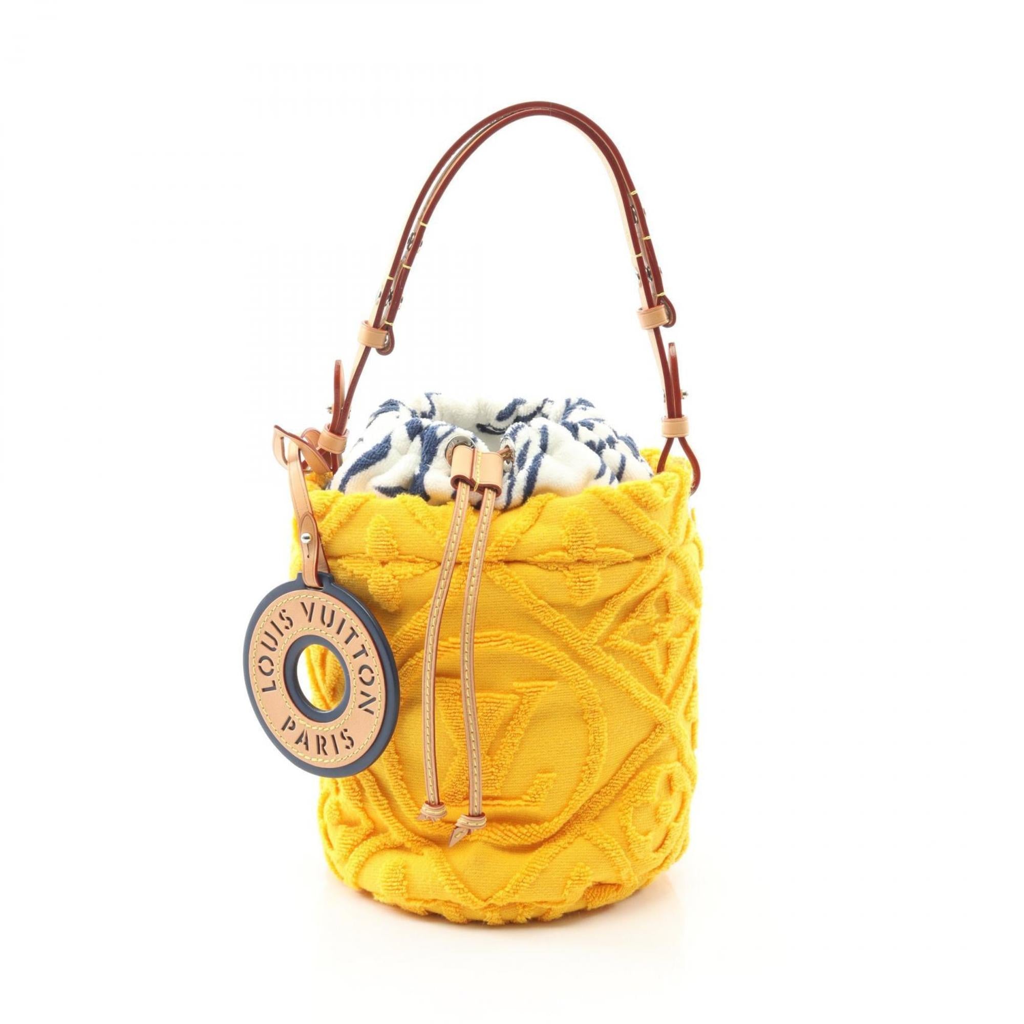 Louis Vuitton Brown Orange Leather Pile Fabric Shoulder Bag (Pre-Owned)