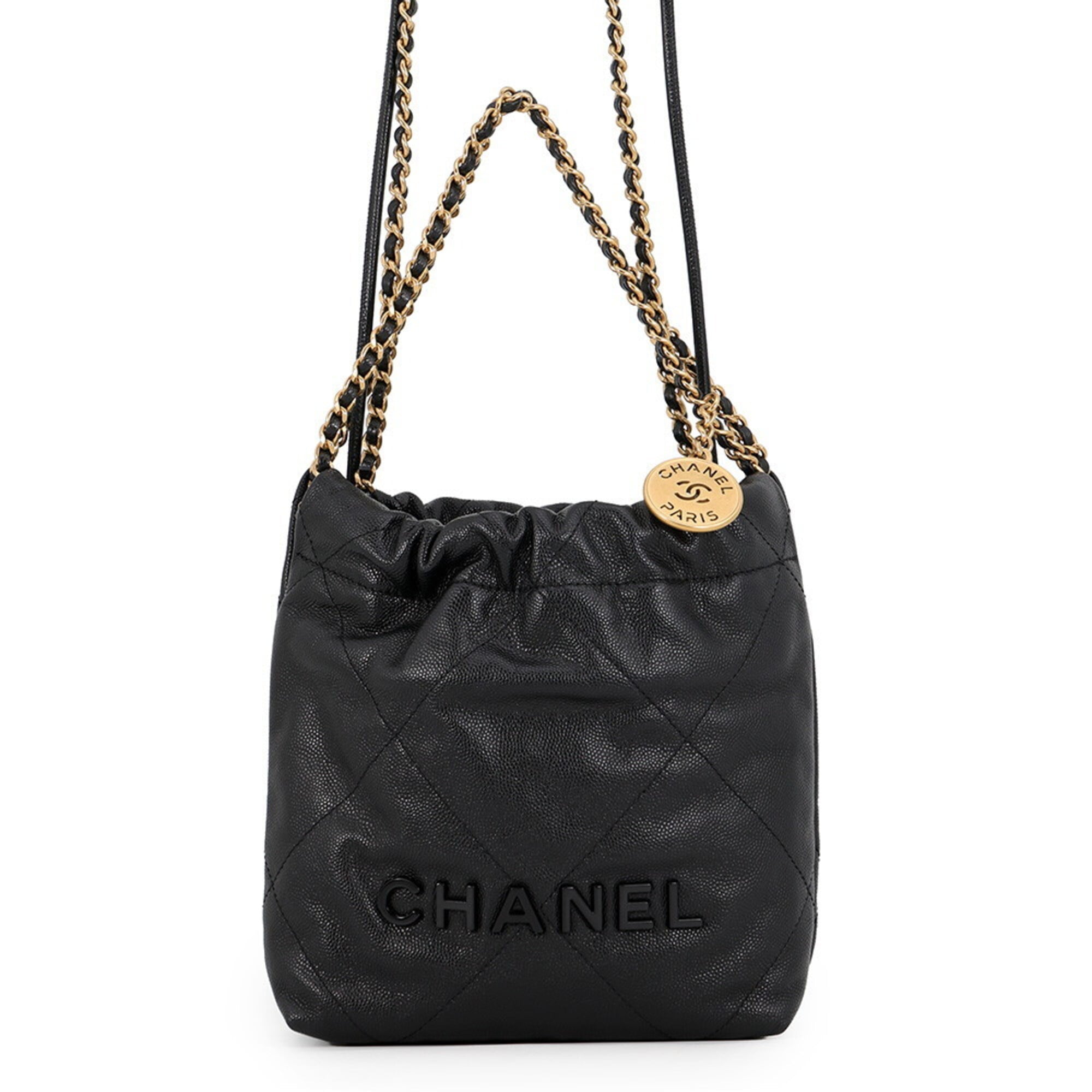 Chanel Black Grained Calfskin Handbag