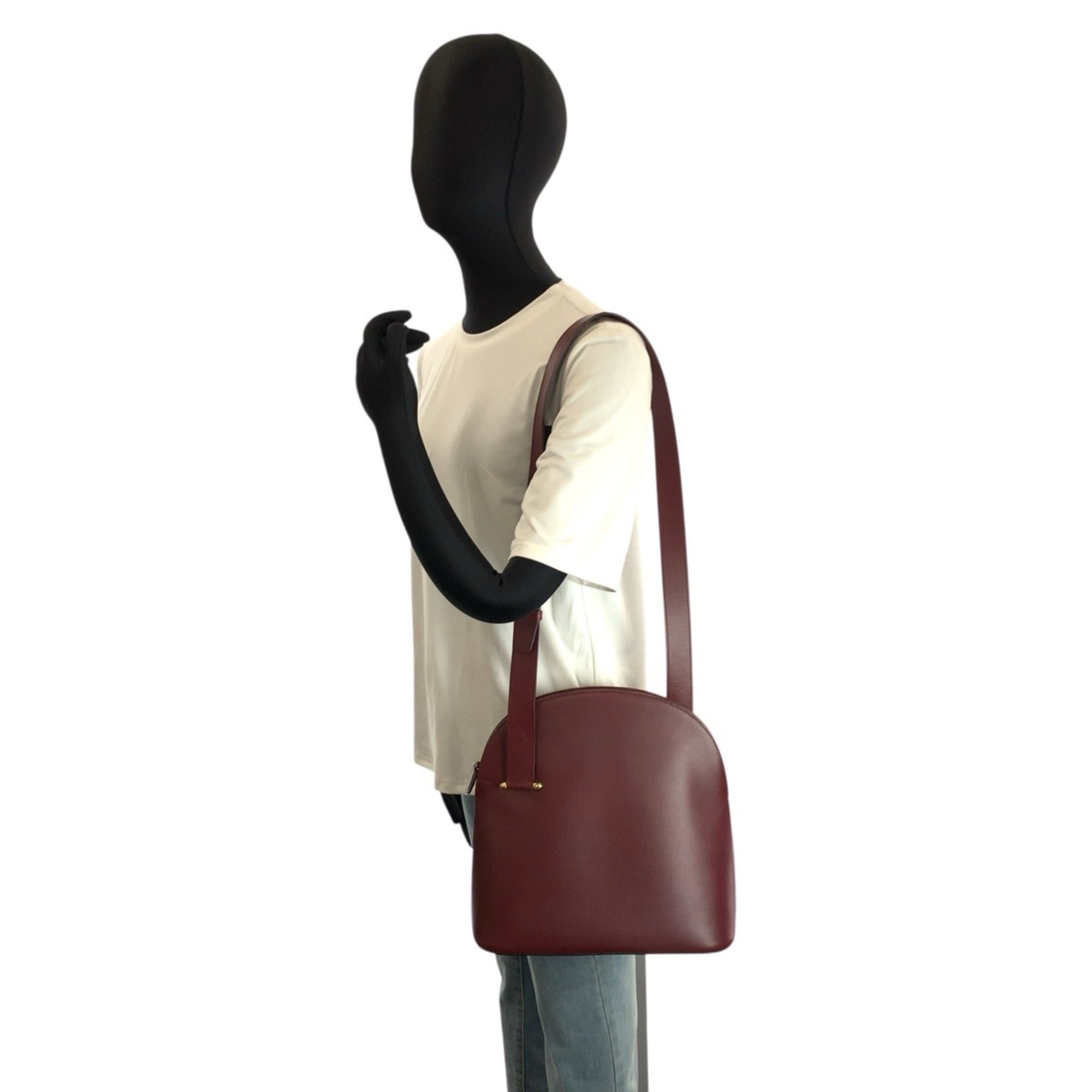 Cartier Bordeaux Leather Shoulder Bag (Pre-Owned)