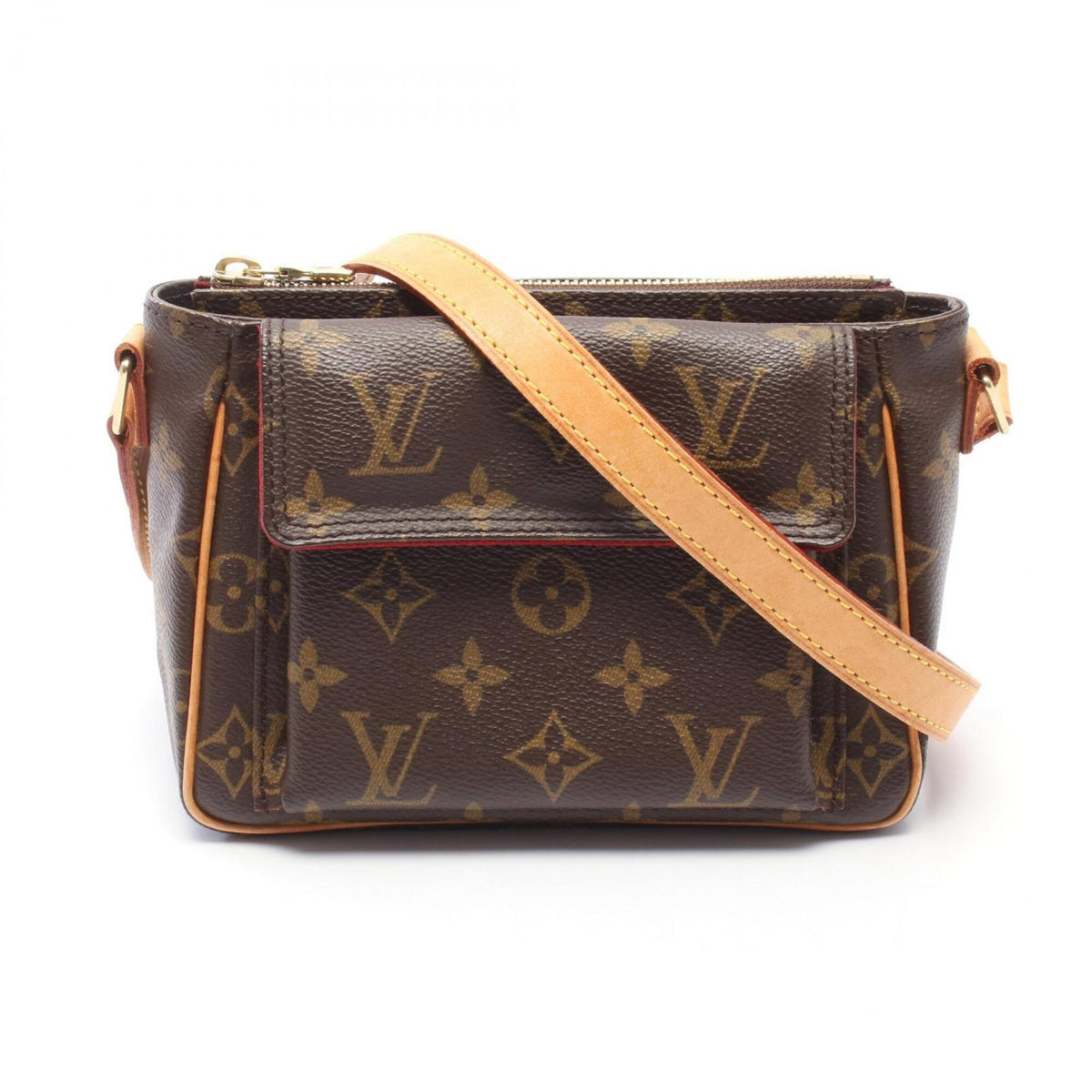 Louis Vuitton Brown Monogram Coated Canvas Leather Handbag Shoulder Bag (Pre-Owned)