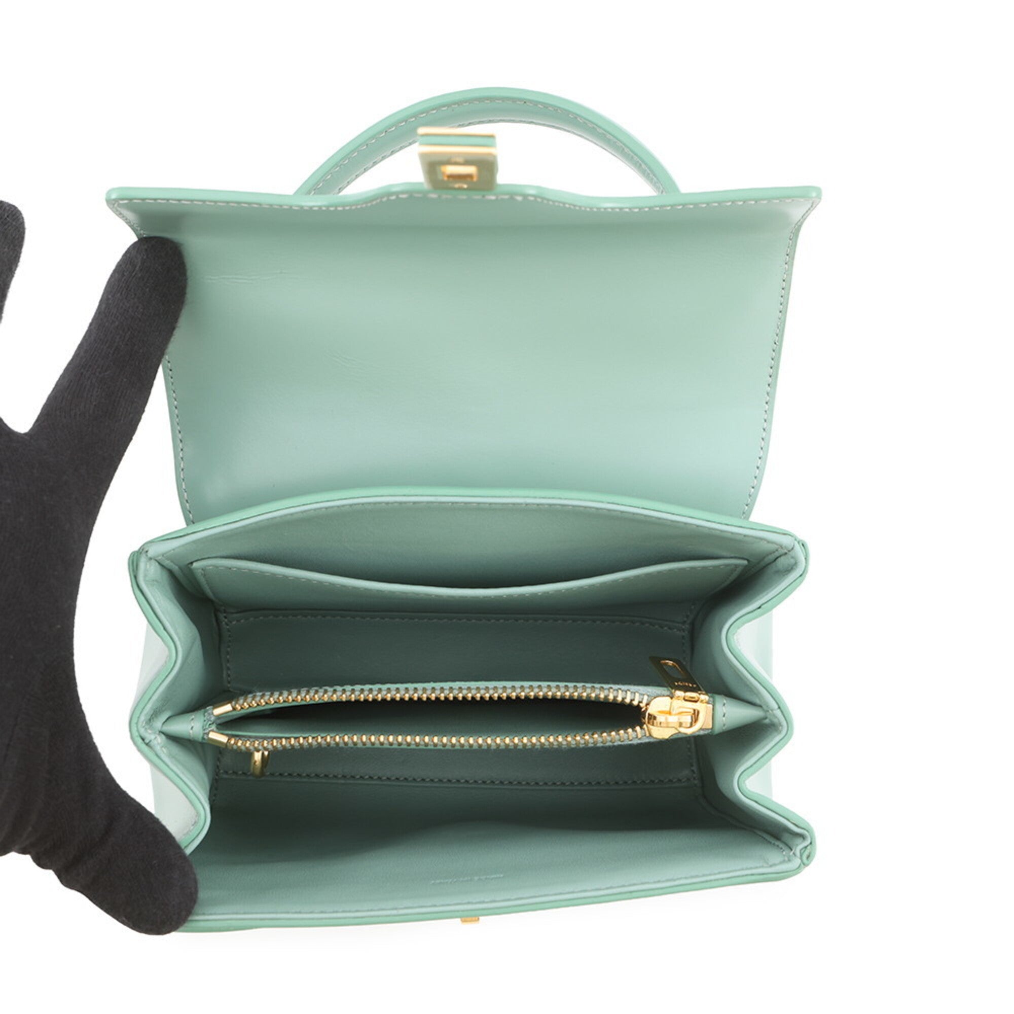 Celine Green Leather Handbag Shoulder Bag (Pre-Owned)