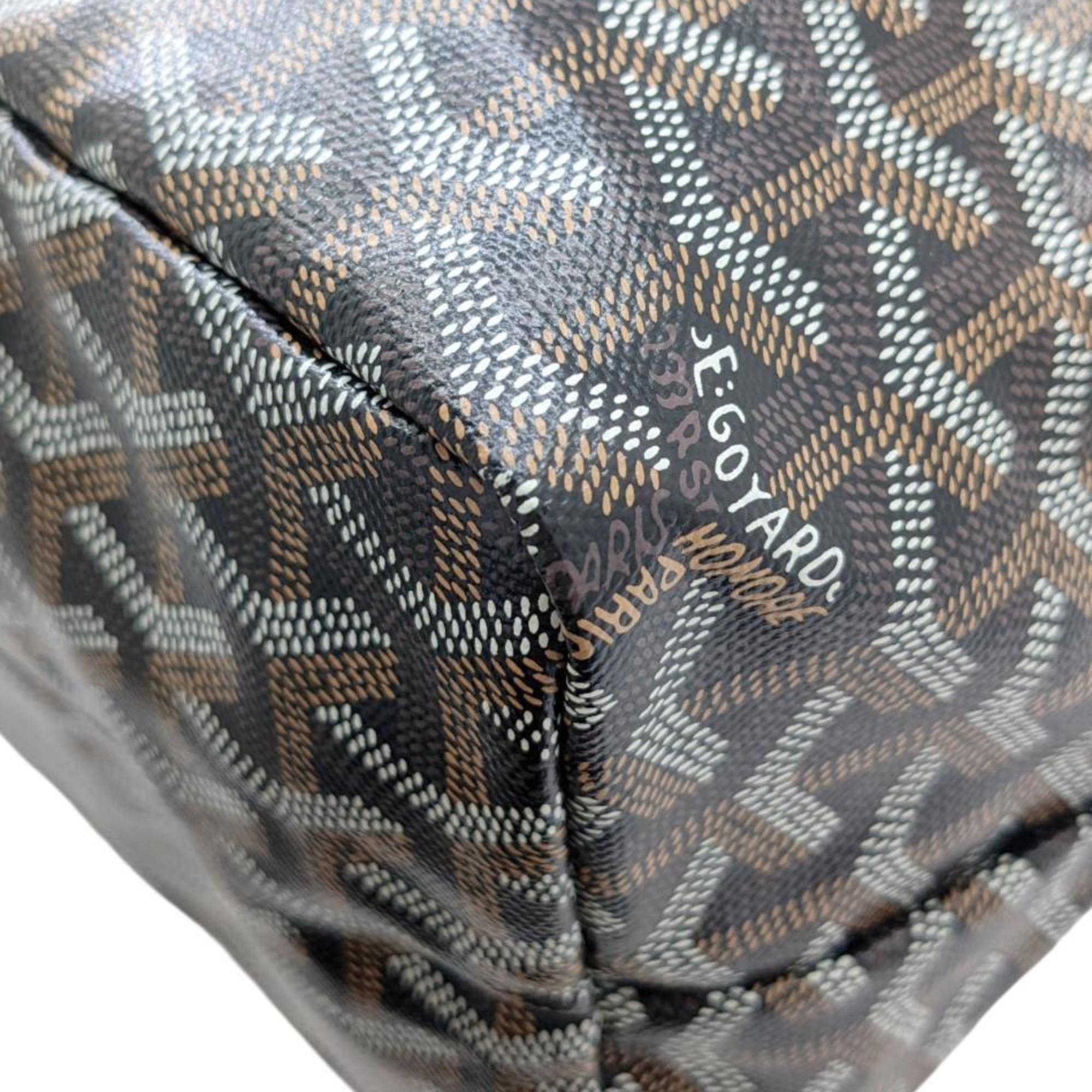 Goyard Black Brown White Coated Canvas Leather Tote Bag (Pre-Owned)