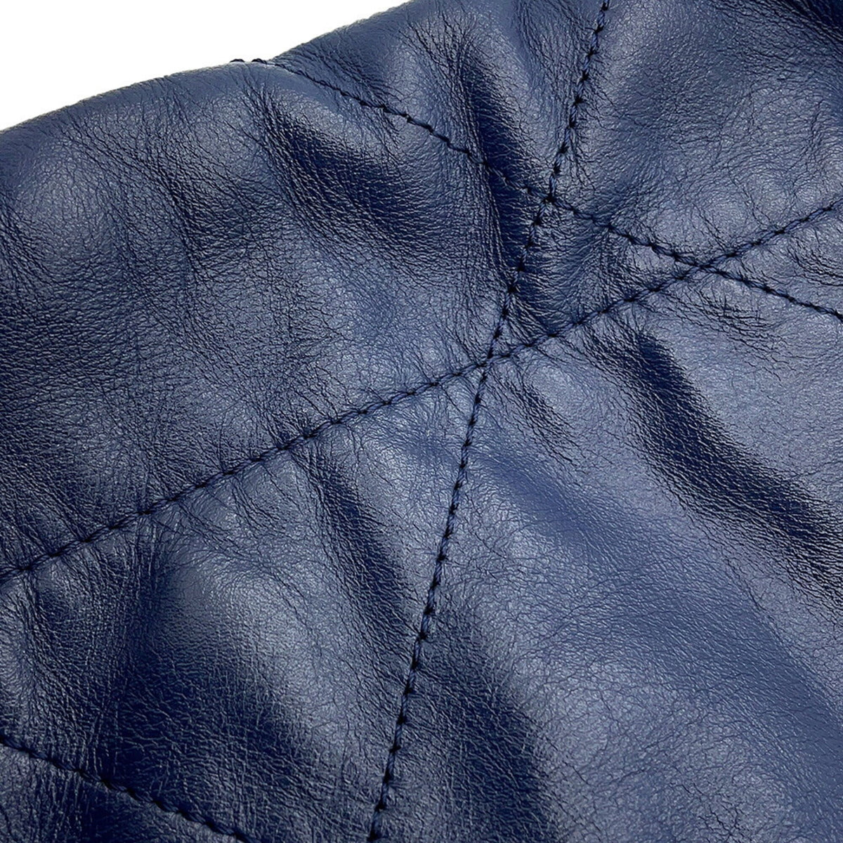 Chanel Matelasse Navy Leather Handbag Pouch (Pre-Owned)