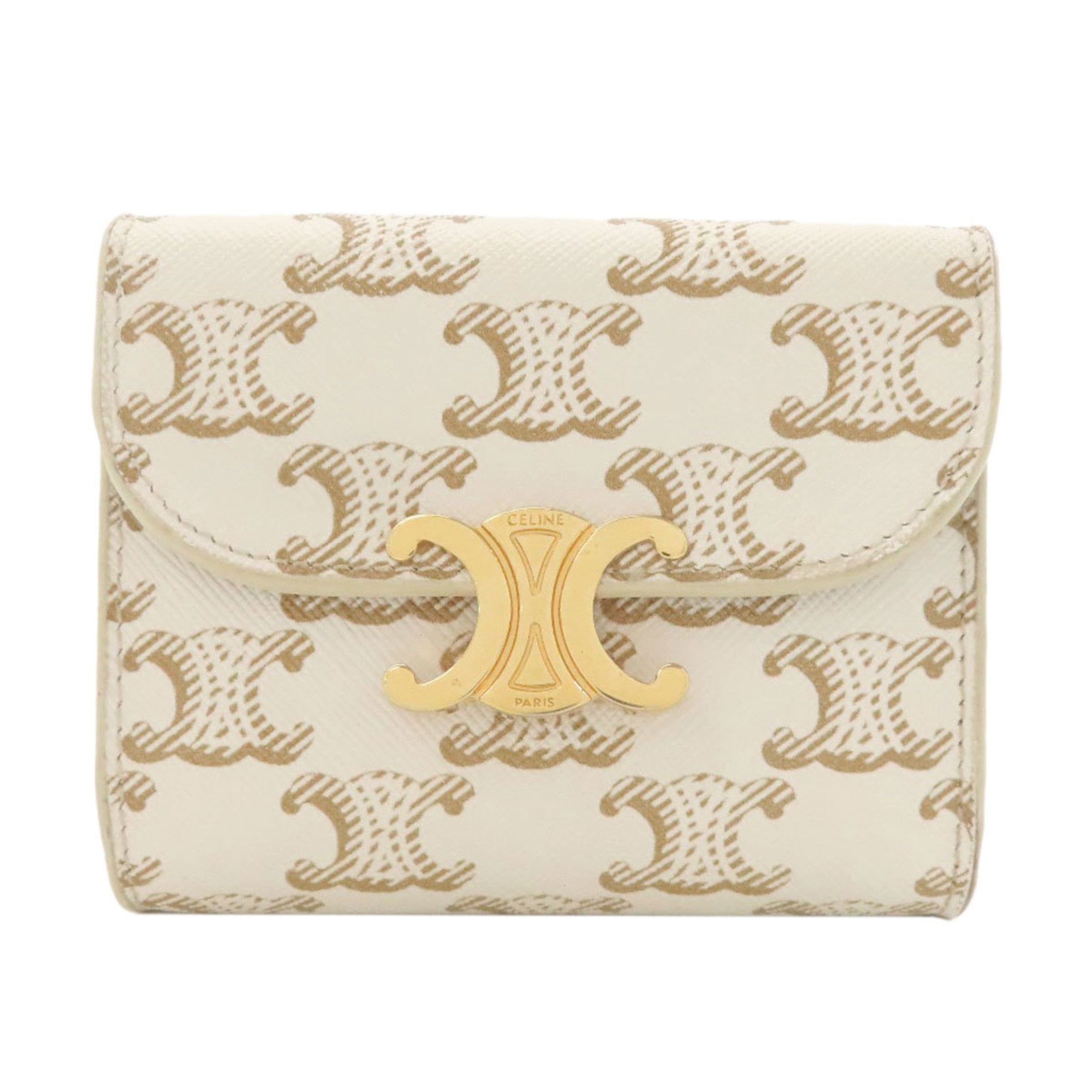 Celine White Leather Wallet (Tri-Fold) (Pre-Owned)