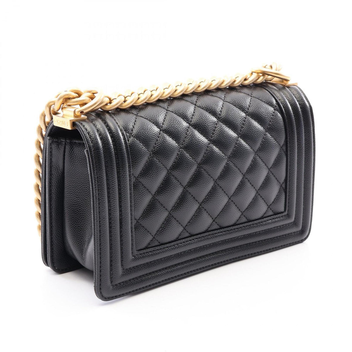 Chanel Black Grained Calfskin Handbag Shoulder Bag (Pre-Owned)
