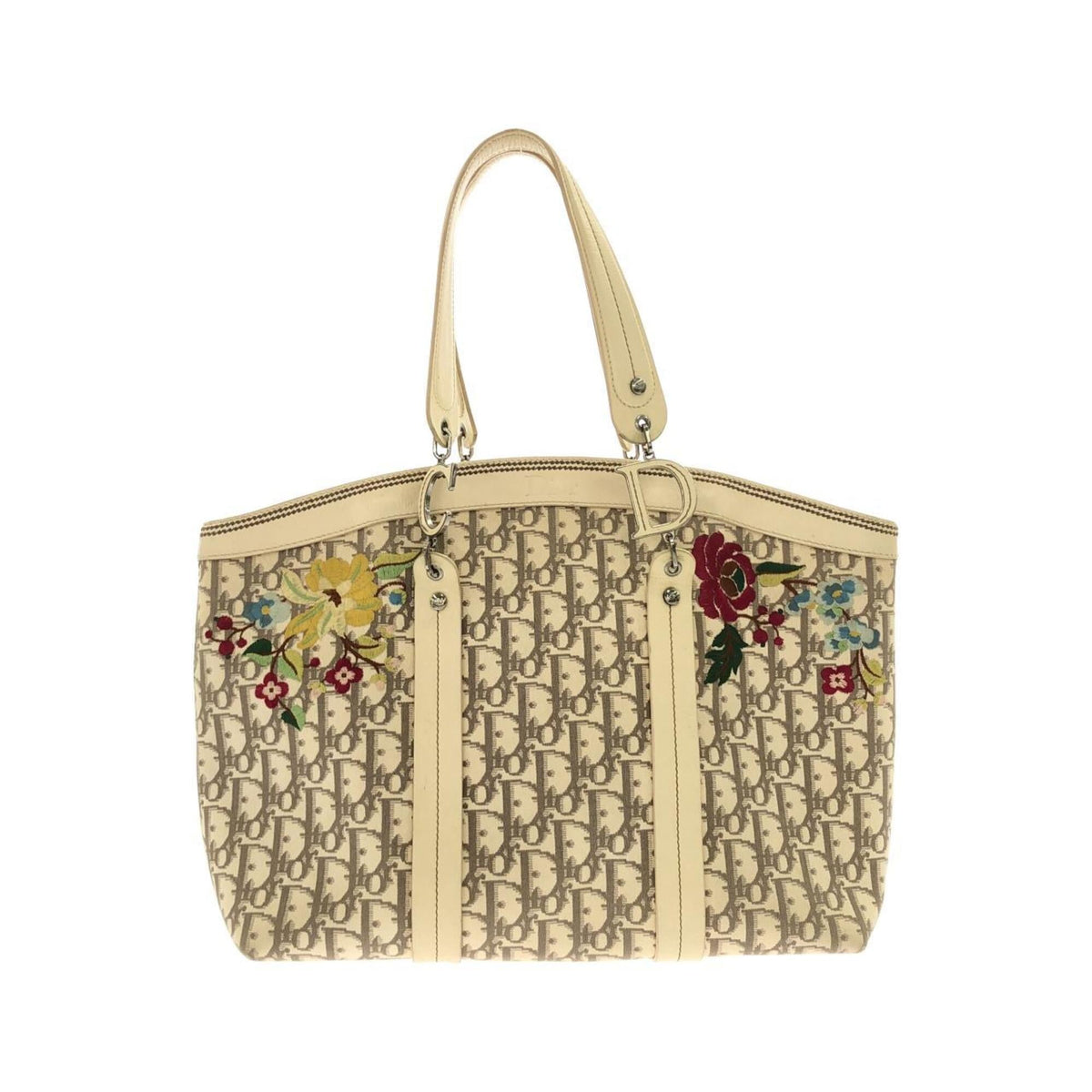 Christian Dior Ivory Multi-Color Canvas Handbag (Pre-Owned)