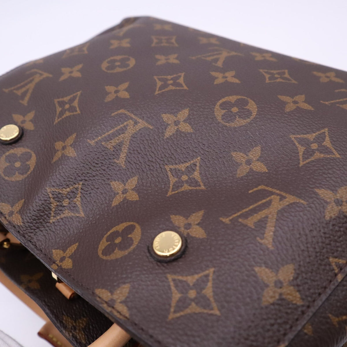 Louis Vuitton Monogram Beige Brown Coated Canvas Leather Handbag Shoulder Bag (Pre-Owned)