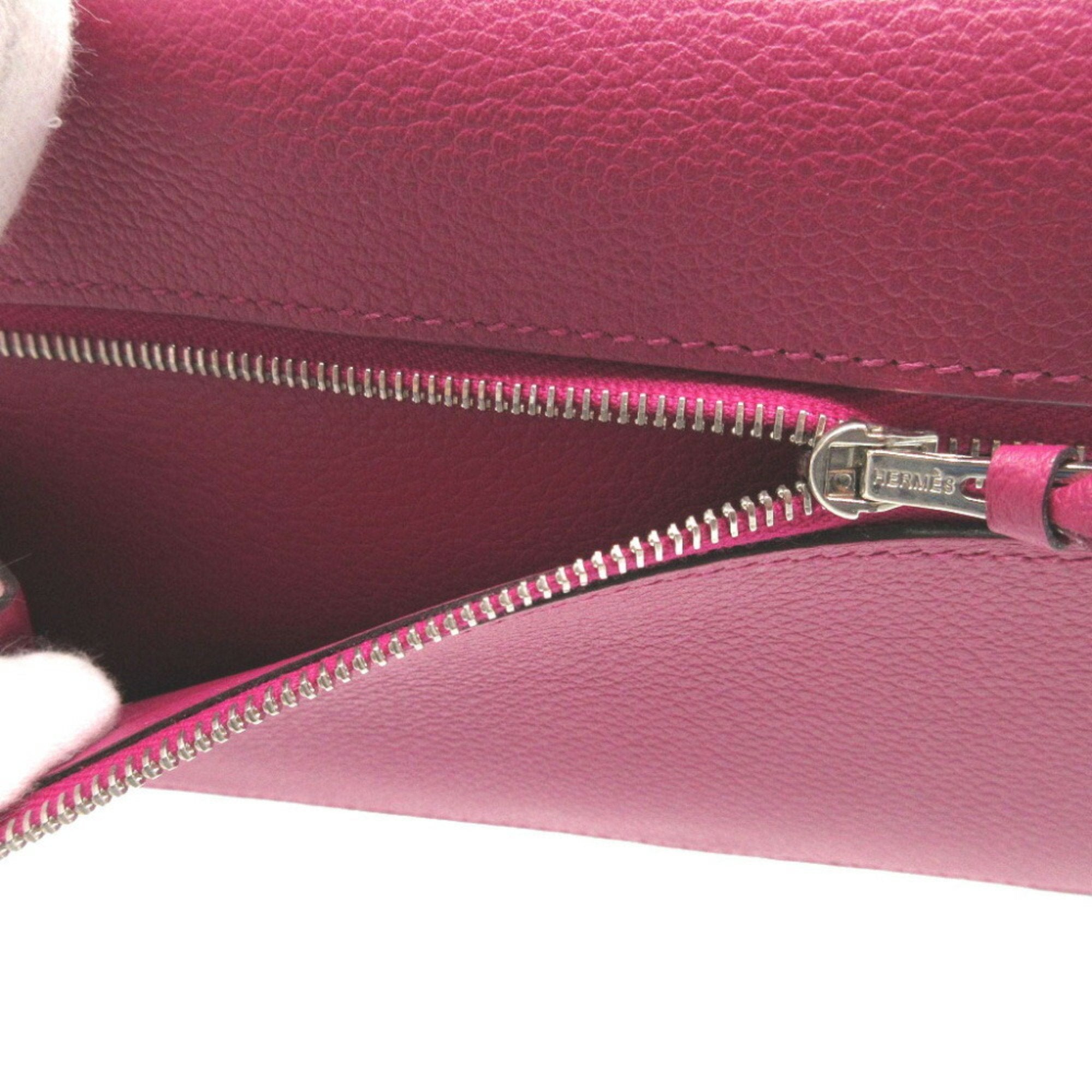 Hermes Rose Purple Leather Long Wallet (Bi-Fold) (Pre-Owned)