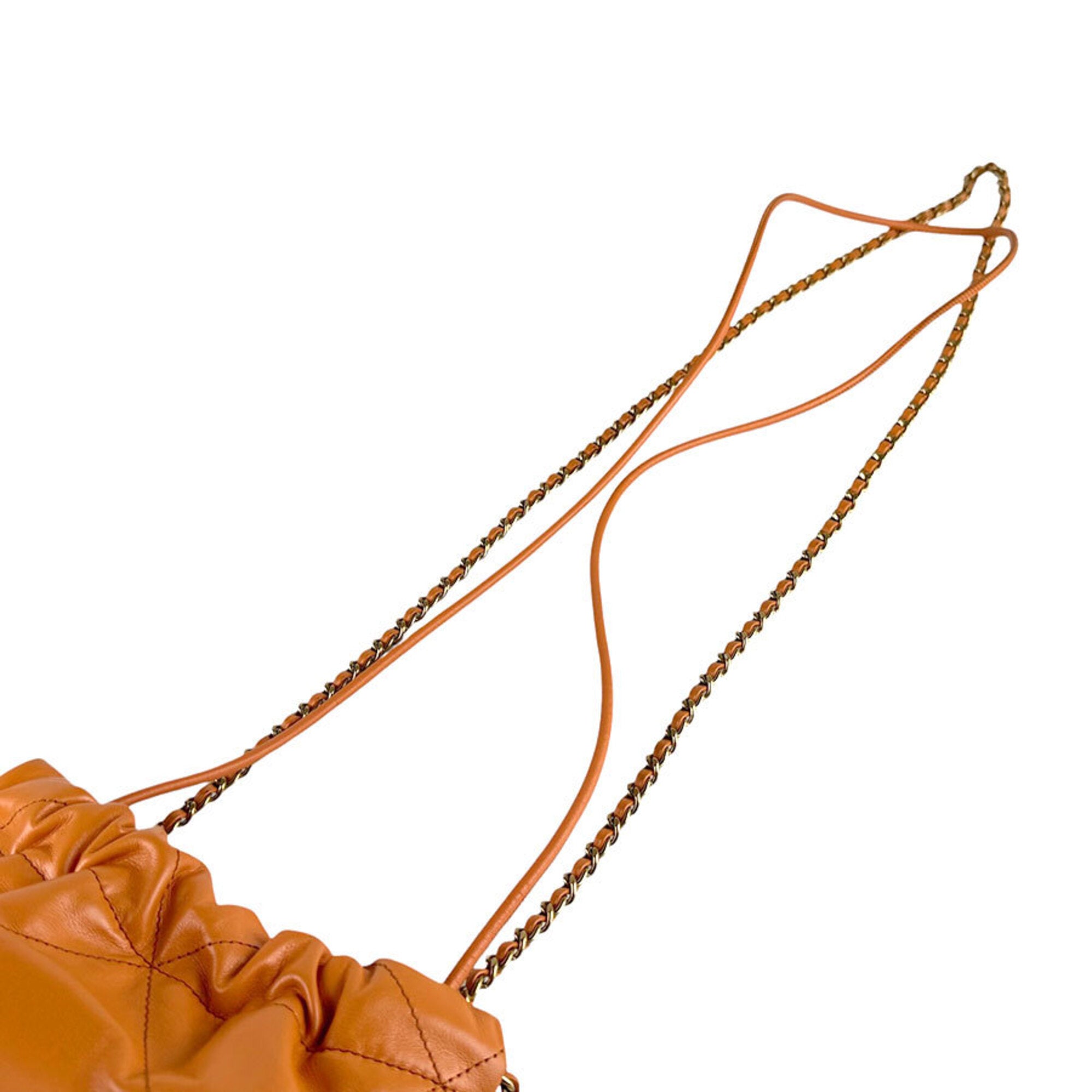 Chanel Orange Leather Shoulder Bag (Pre-Owned)