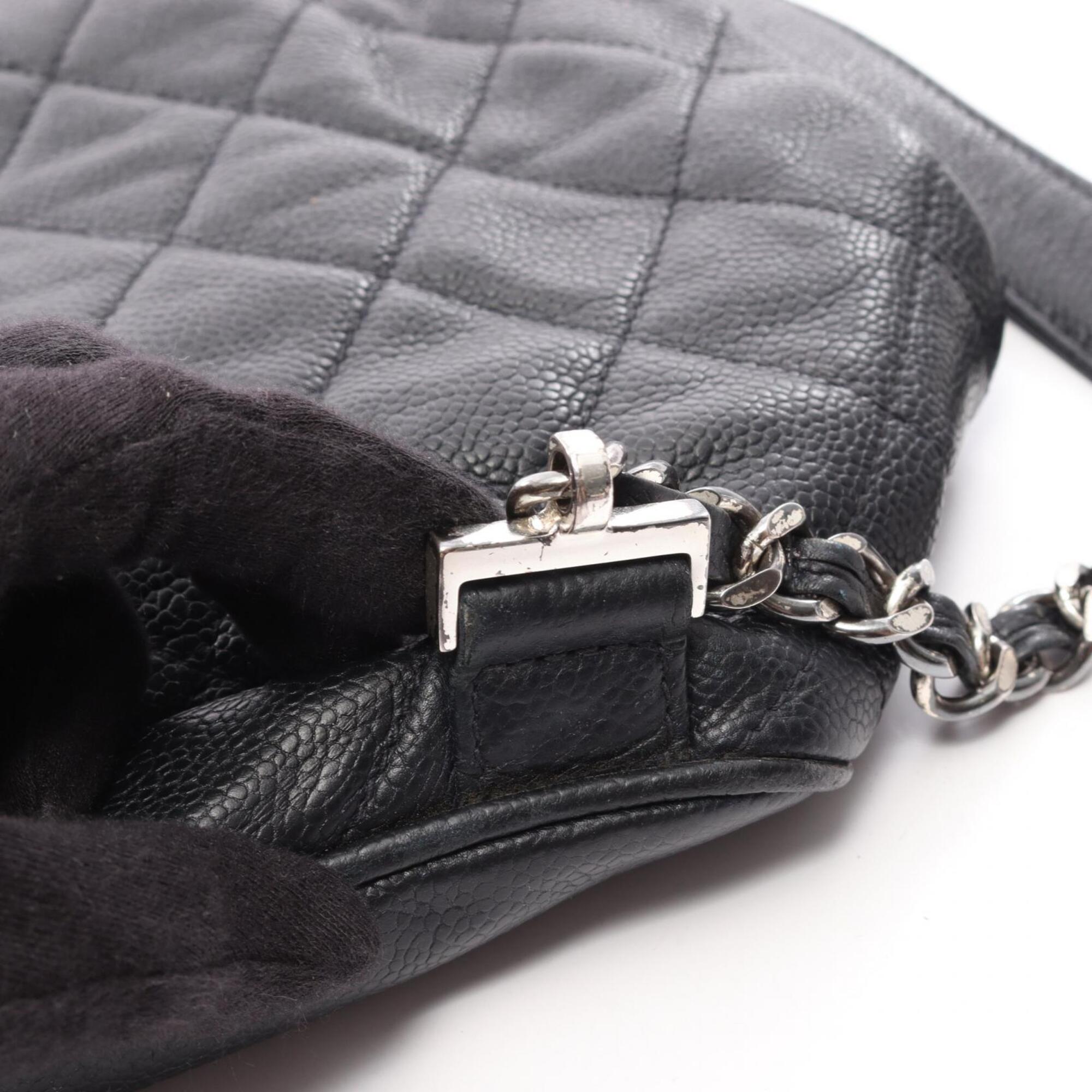 Chanel Black Grained Calfskin Backpack Handbag (Pre-Owned)
