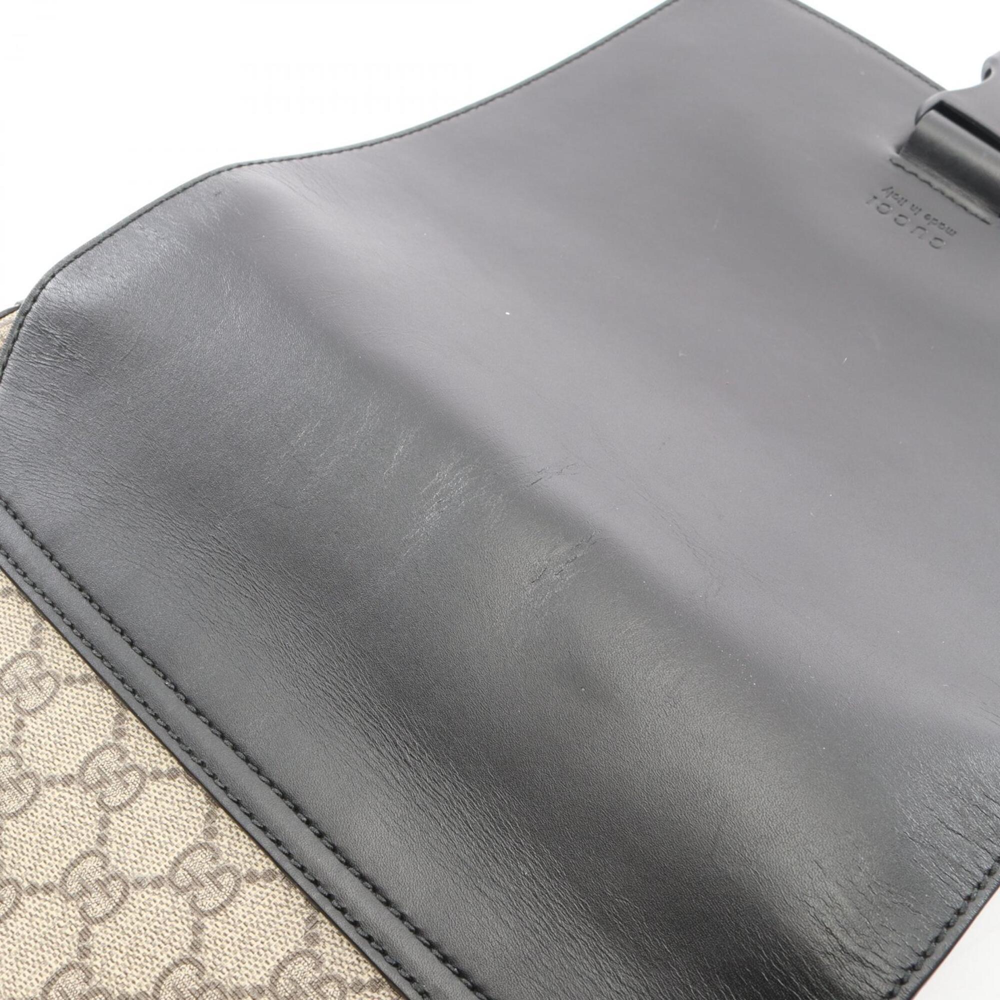 Gucci Beige Black Pvc Leather Handbag Shoulder Bag (Pre-Owned)